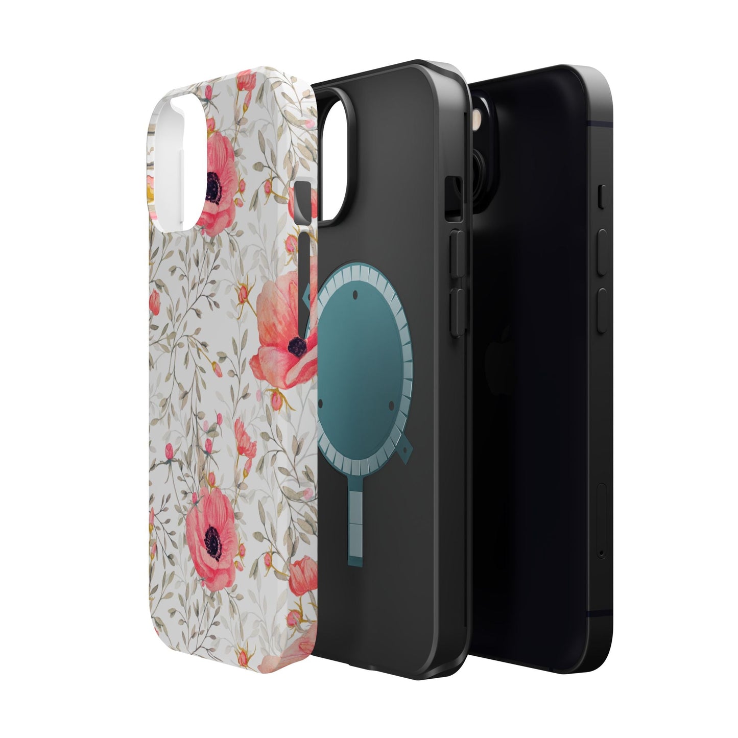 Pink Floral Watercolor MagSafe iPhone Case – Elegant Blossom Design with Magnetic Compatibility - BOGO Cases