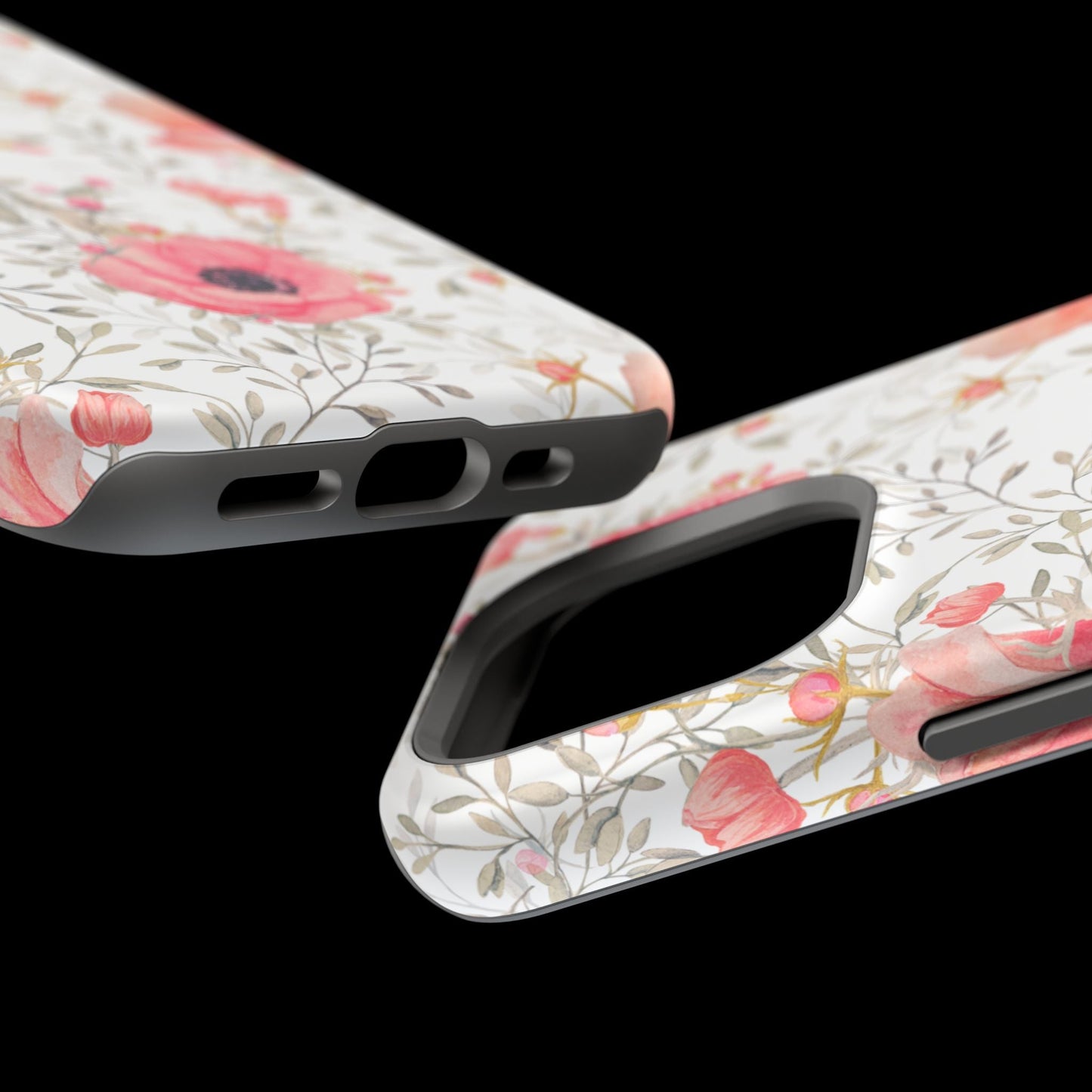Pink Floral Watercolor MagSafe iPhone Case – Elegant Blossom Design with Magnetic Compatibility - BOGO Cases