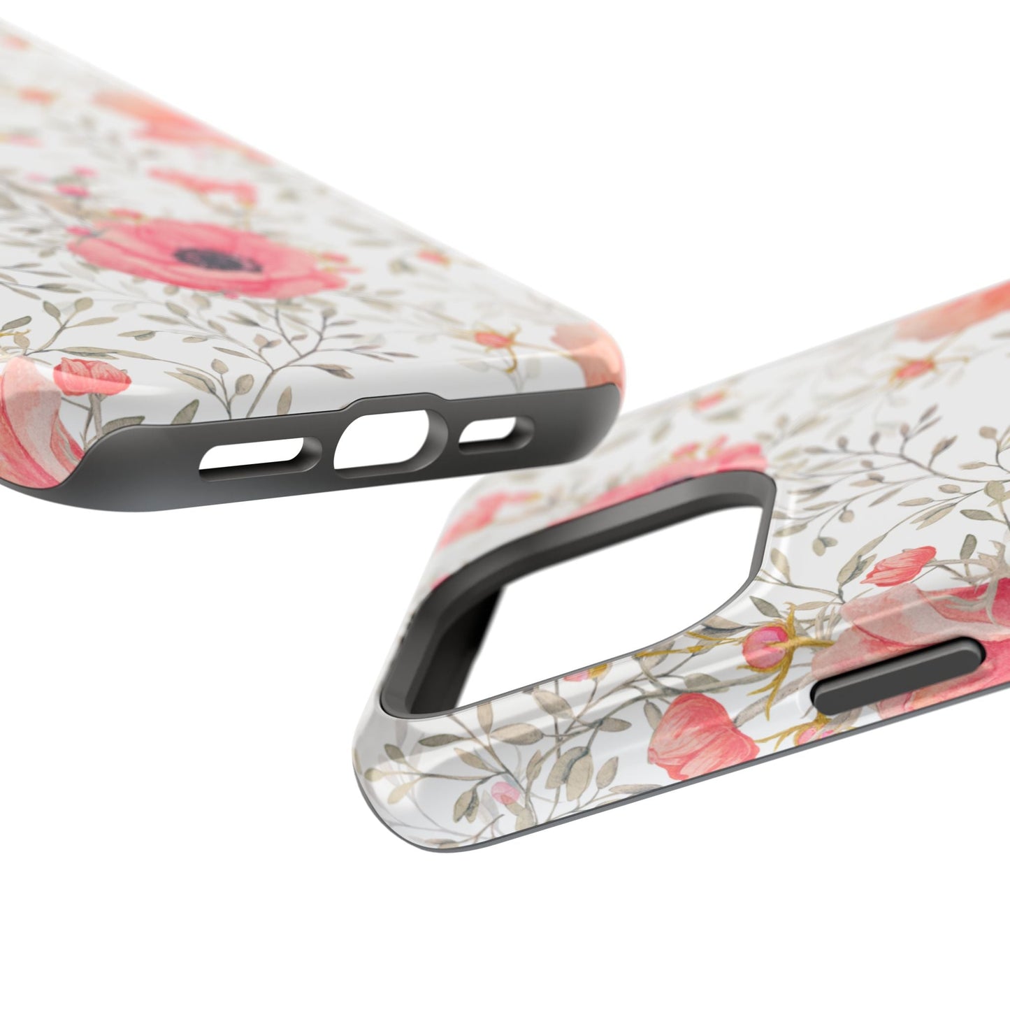 Pink Floral Watercolor MagSafe iPhone Case – Elegant Blossom Design with Magnetic Compatibility - BOGO Cases
