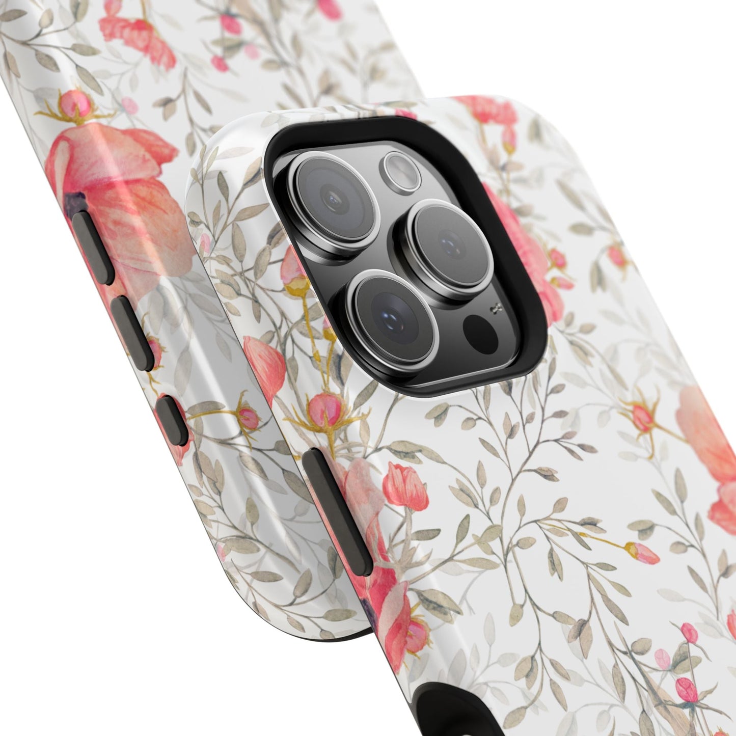 Pink Floral Watercolor MagSafe iPhone Case – Elegant Blossom Design with Magnetic Compatibility - BOGO Cases