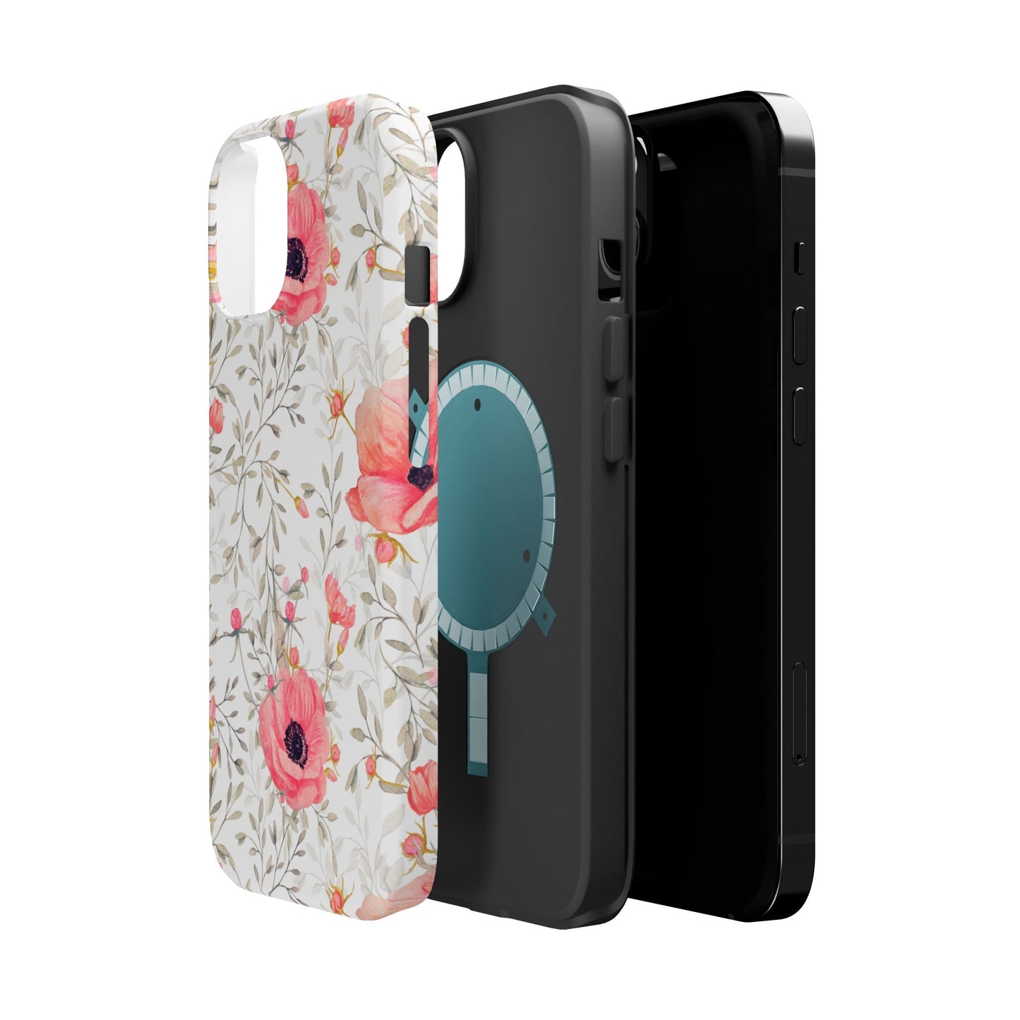Pink Floral Watercolor MagSafe iPhone Case – Elegant Blossom Design with Magnetic Compatibility - BOGO Cases