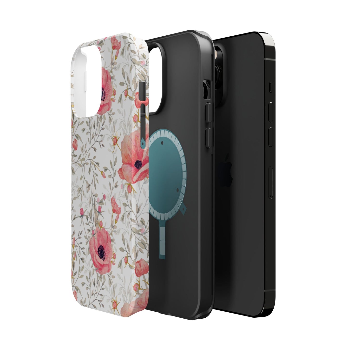 Pink Floral Watercolor MagSafe iPhone Case – Elegant Blossom Design with Magnetic Compatibility - BOGO Cases