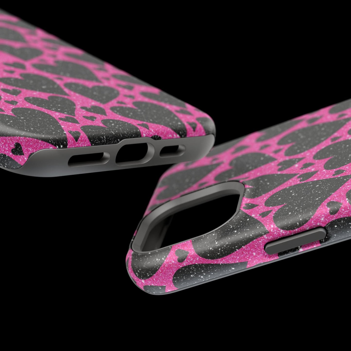 Pink Glitter Hearts MagSafe iPhone Case - BOGO Cases