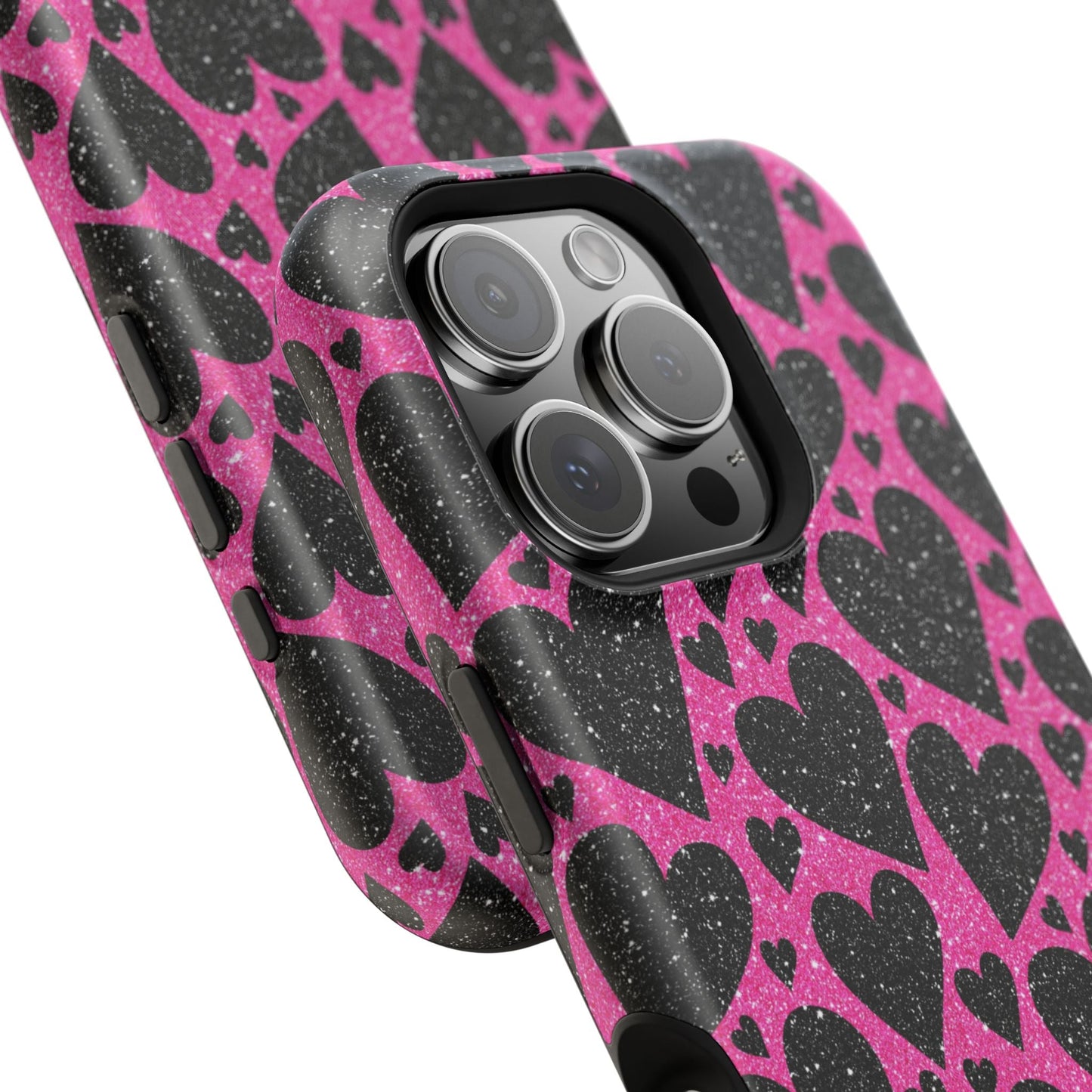 Pink Glitter Hearts MagSafe iPhone Case - BOGO Cases
