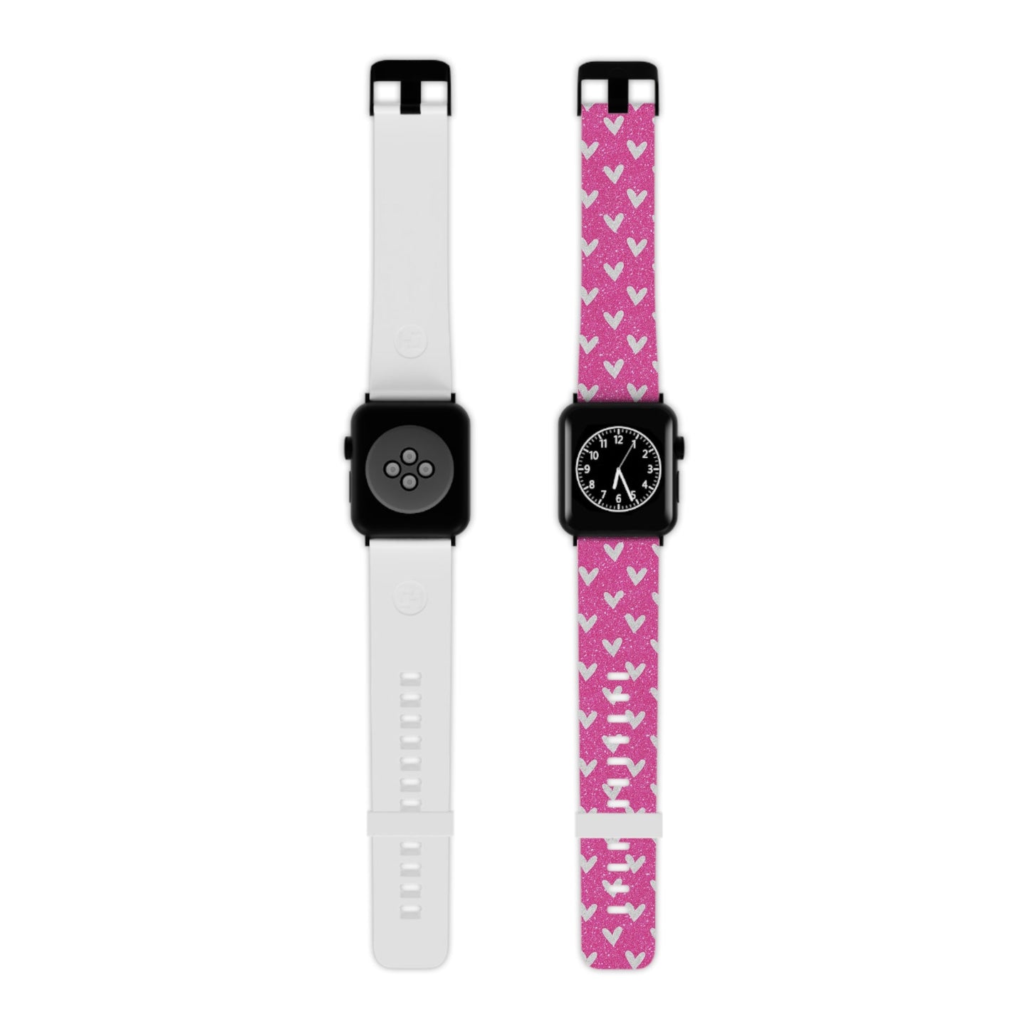 Pink Glitter Hearts Pattern Apple Watch Band - BOGO Cases