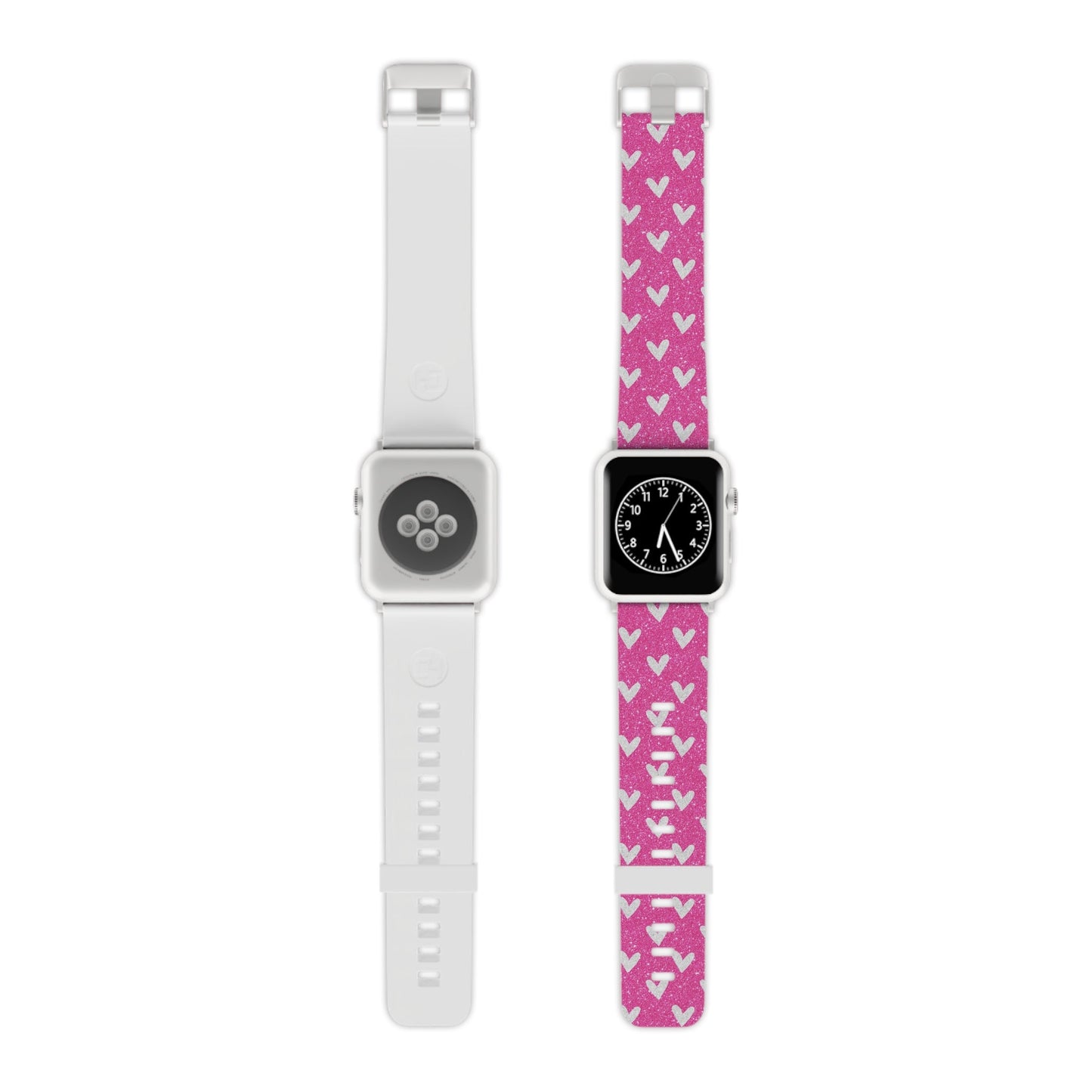 Pink Glitter Hearts Pattern Apple Watch Band - BOGO Cases