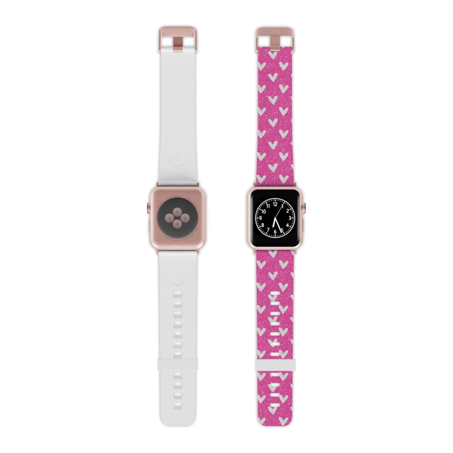 Pink Glitter Hearts Pattern Apple Watch Band - BOGO Cases