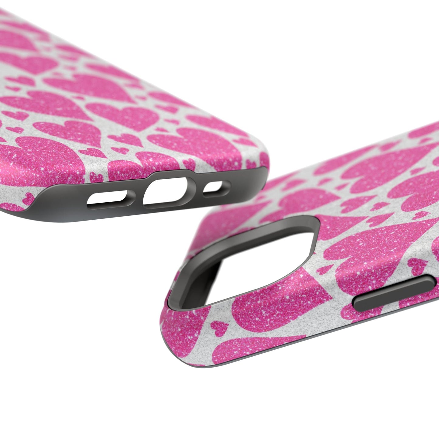 Pink Glitter Hearts Pattern MagSafe Case - BOGO Cases
