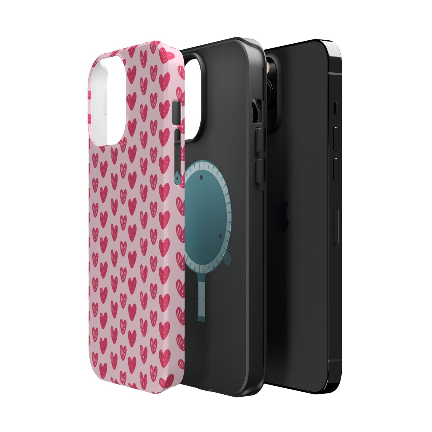 Pink Sketched Hearts – MagSafe Case - BOGO Cases