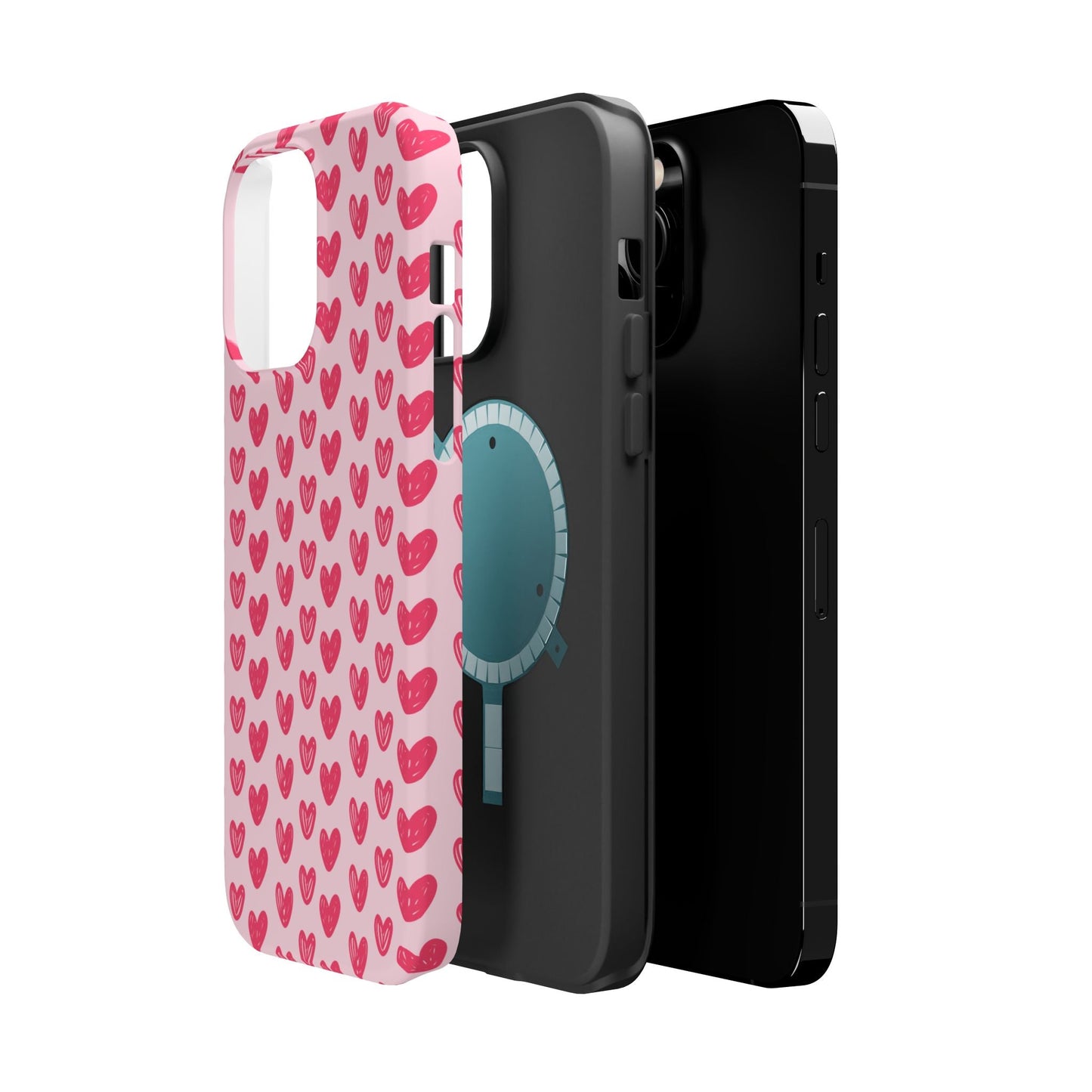 Pink Sketched Hearts – MagSafe Case - BOGO Cases