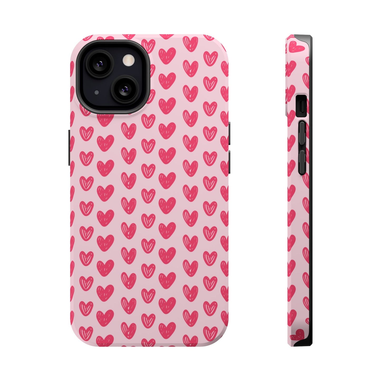Pink Sketched Hearts – MagSafe Case - BOGO Cases