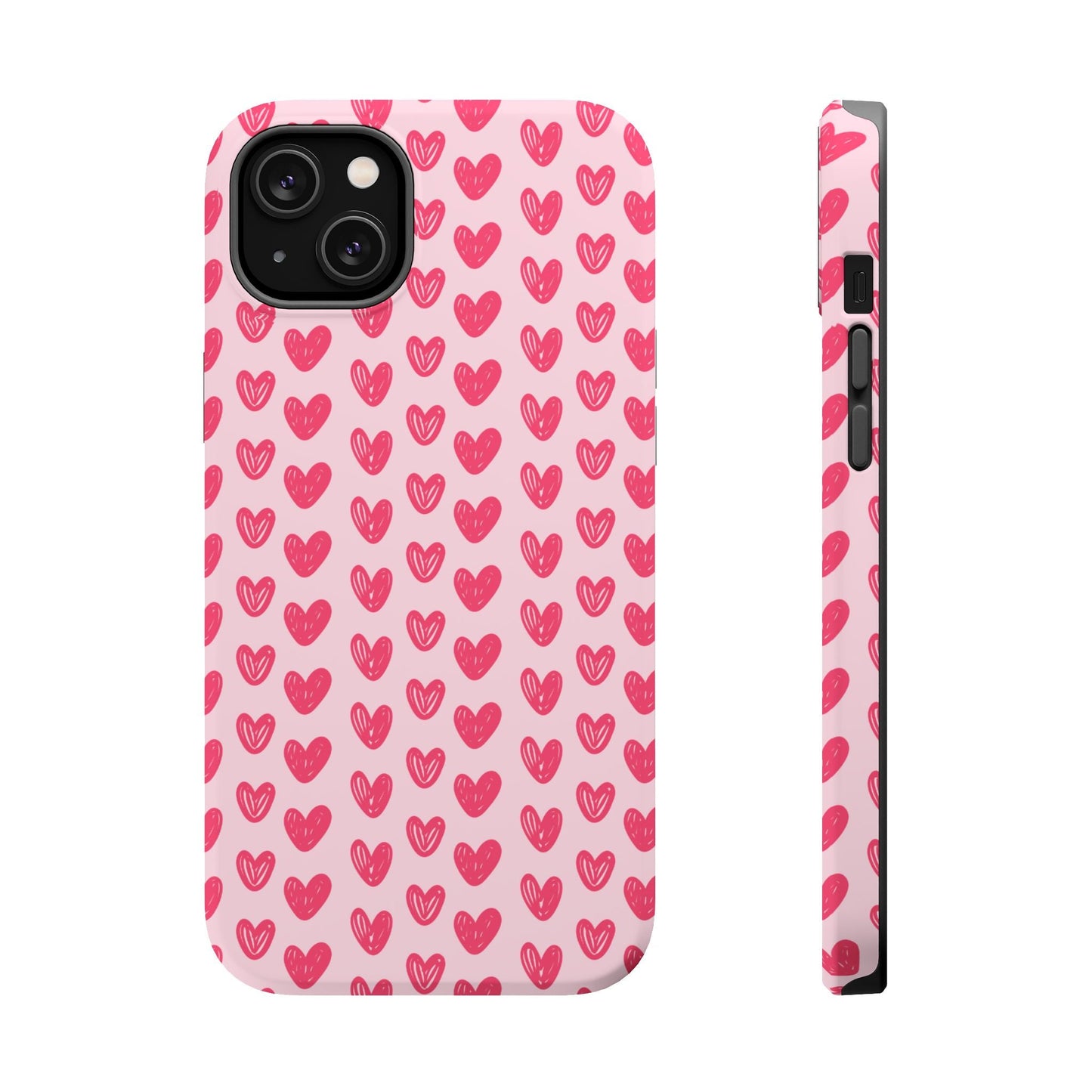 Pink Sketched Hearts – MagSafe Case - BOGO Cases