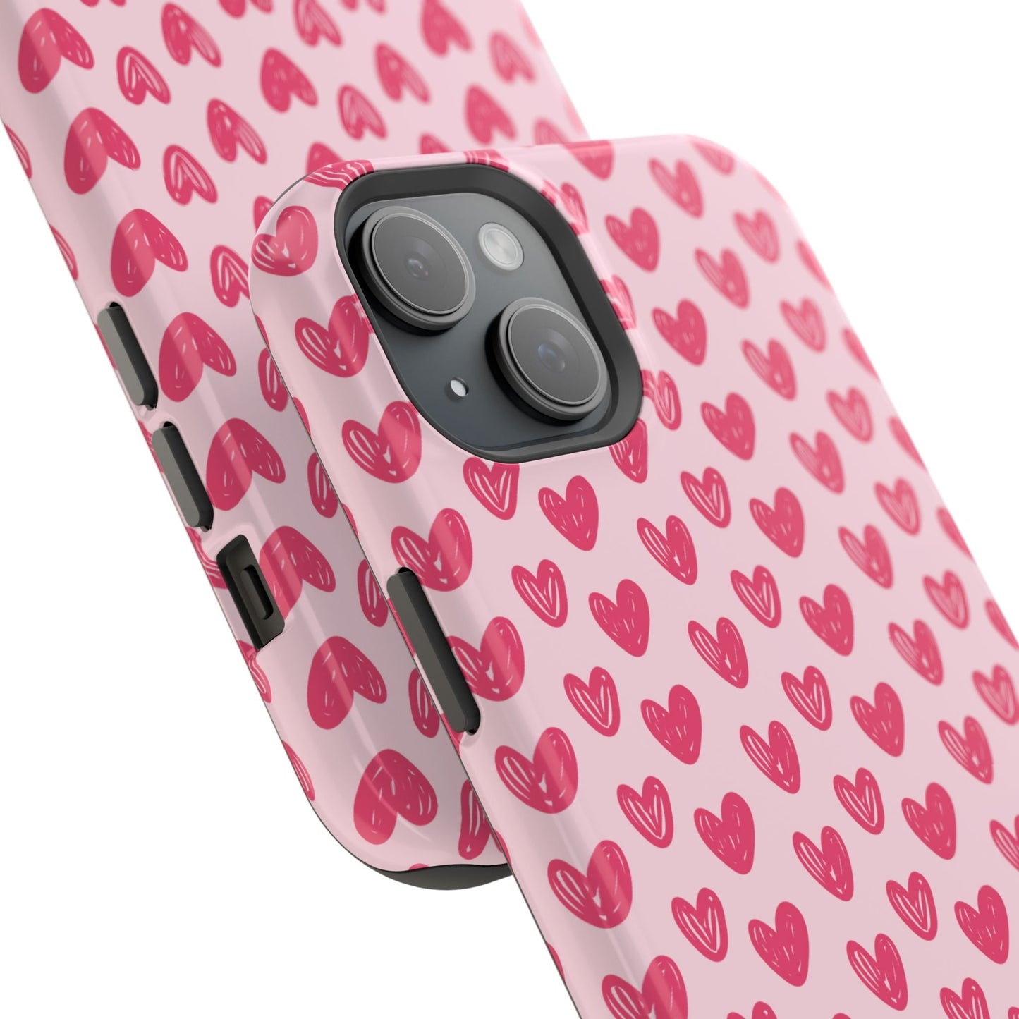 Pink Sketched Hearts – MagSafe Case - BOGO Cases