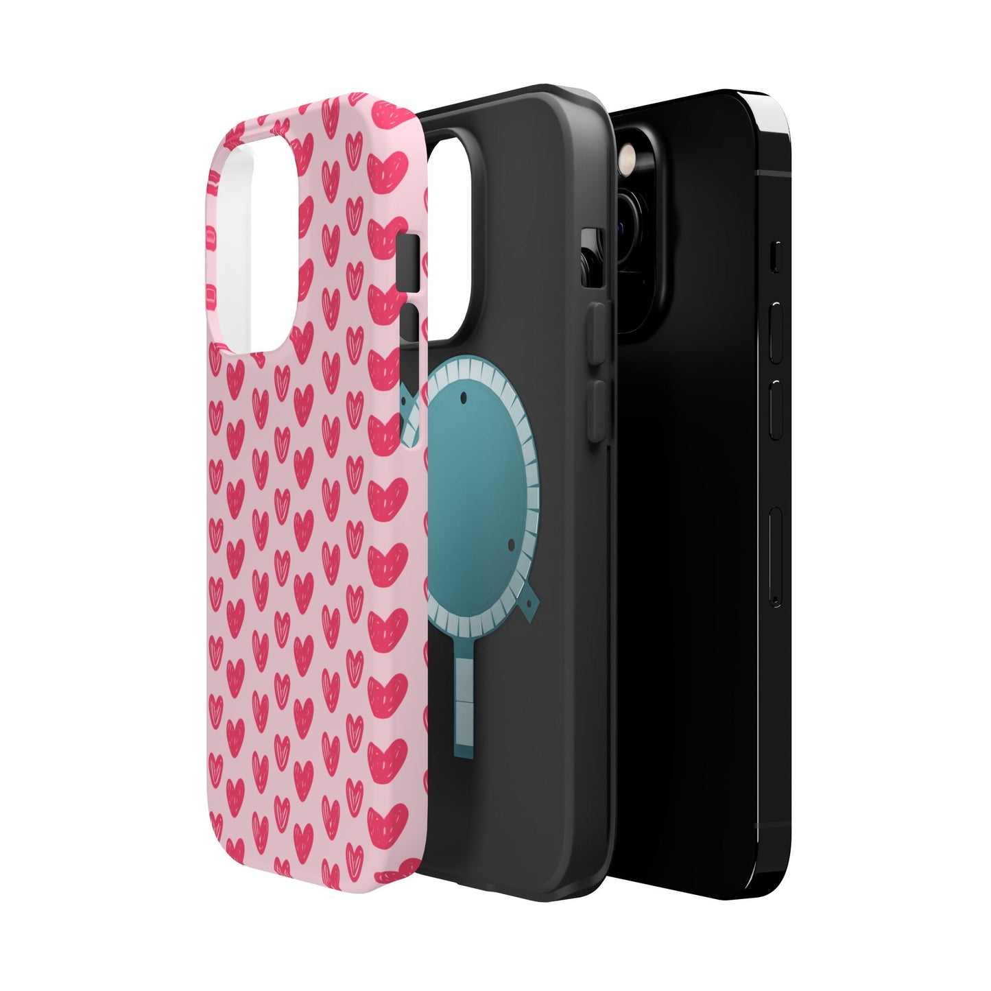 Pink Sketched Hearts – MagSafe Case - BOGO Cases