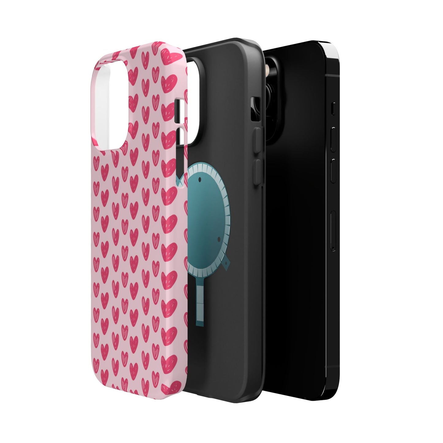 Pink Sketched Hearts – MagSafe Case - BOGO Cases