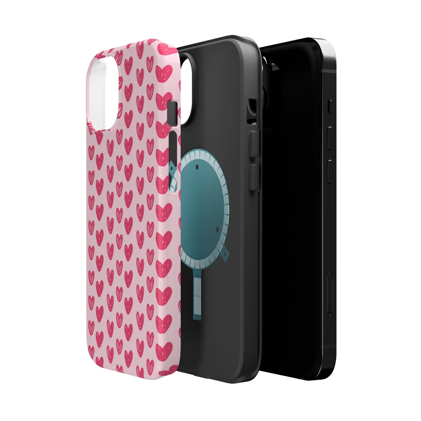 Pink Sketched Hearts – MagSafe Case - BOGO Cases