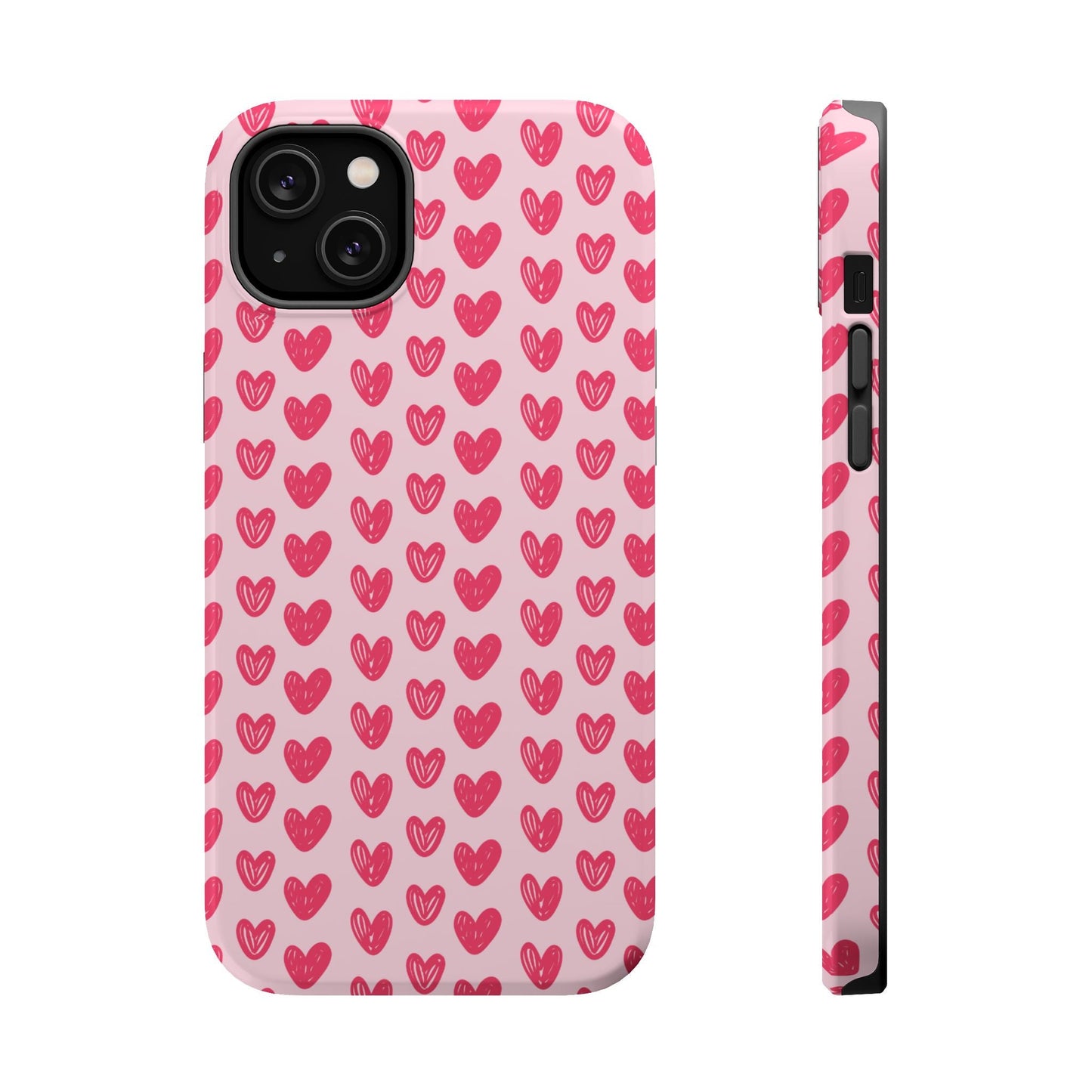 Pink Sketched Hearts – MagSafe Case - BOGO Cases