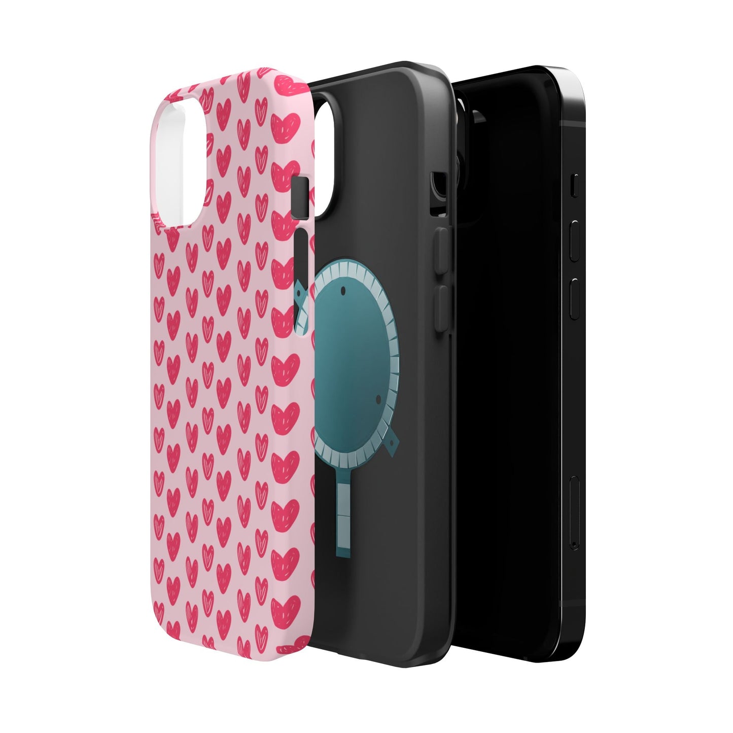 Pink Sketched Hearts – MagSafe Case - BOGO Cases