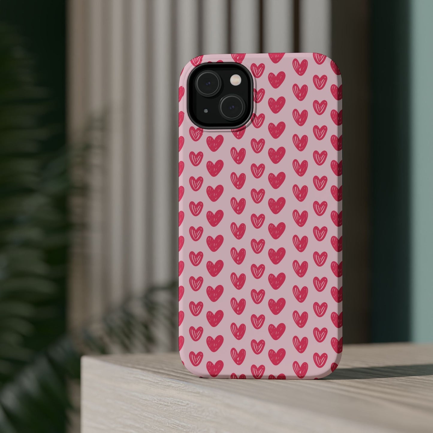 Pink Sketched Hearts – MagSafe Case - BOGO Cases