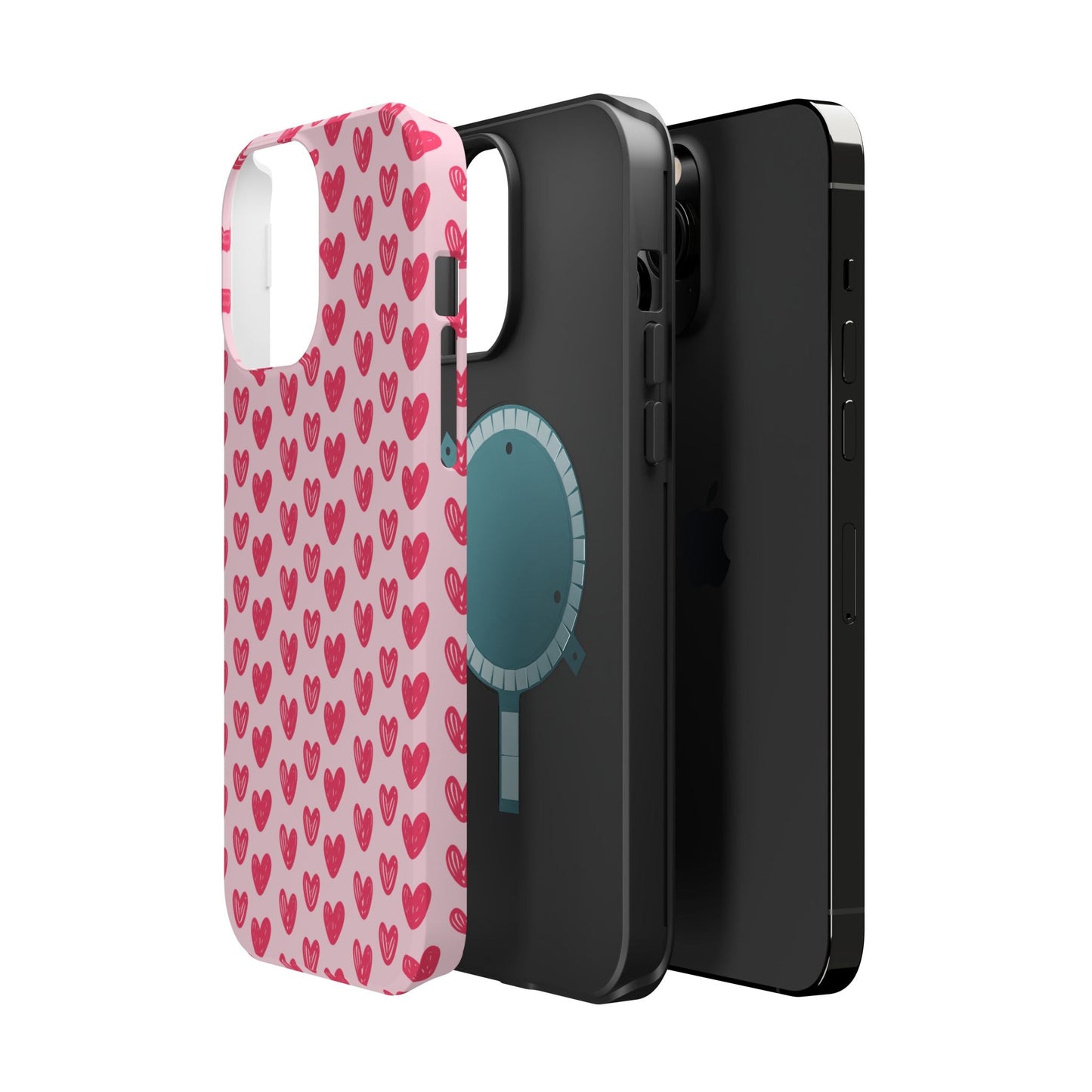 Pink Sketched Hearts – MagSafe Case - BOGO Cases