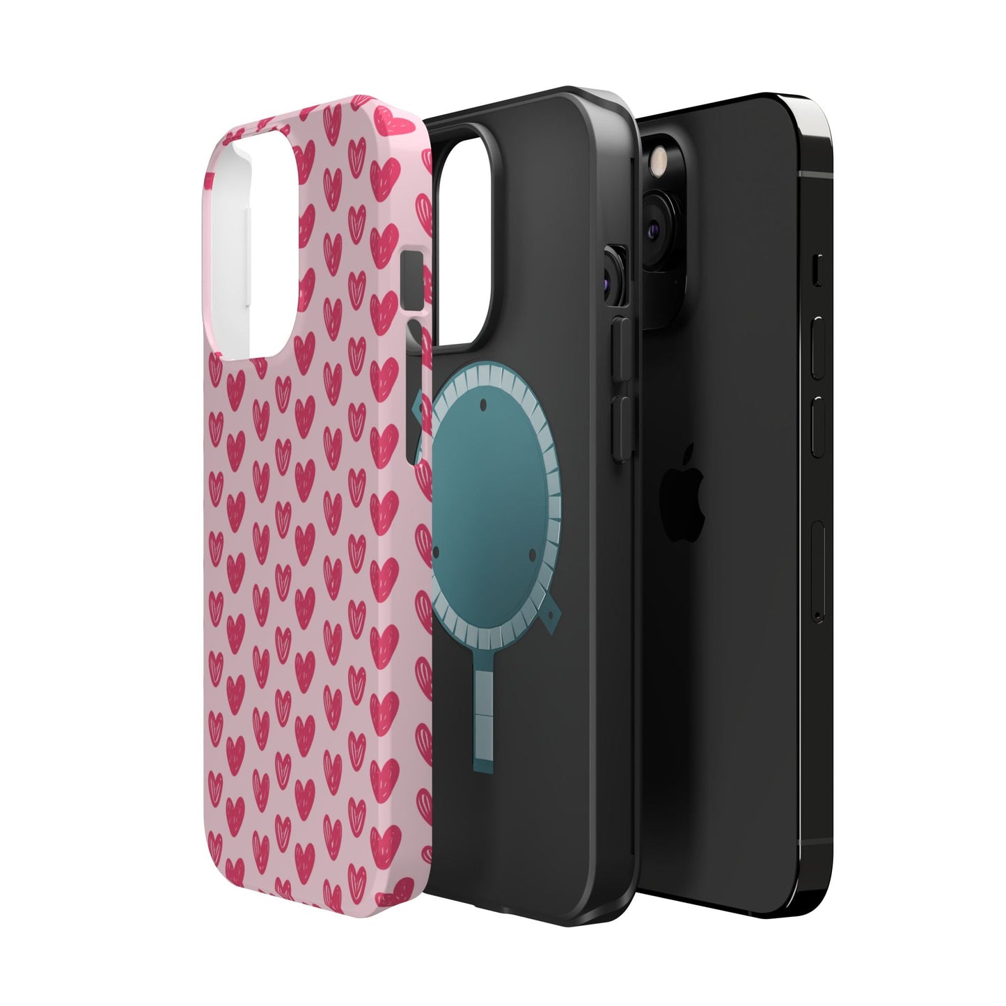 Pink Sketched Hearts – MagSafe Case - BOGO Cases