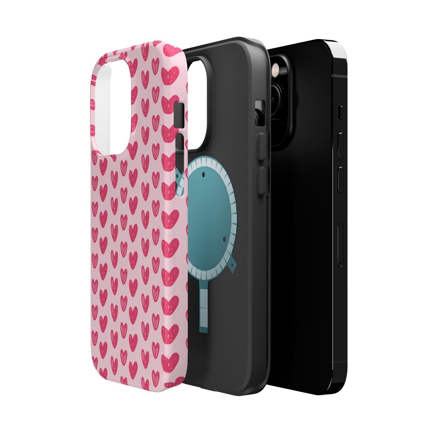 Pink Sketched Hearts – MagSafe Case - BOGO Cases