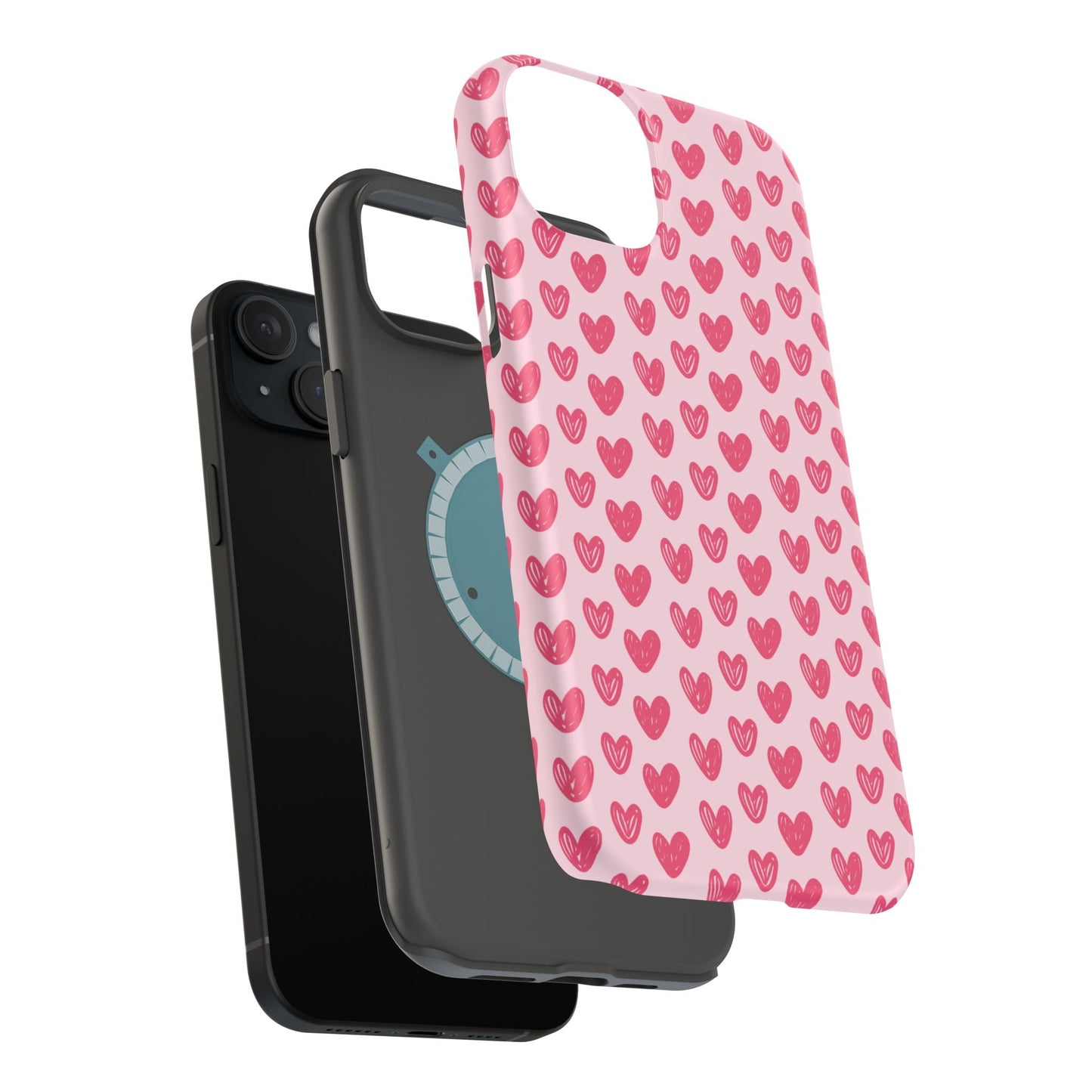 Pink Sketched Hearts – MagSafe Case - BOGO Cases