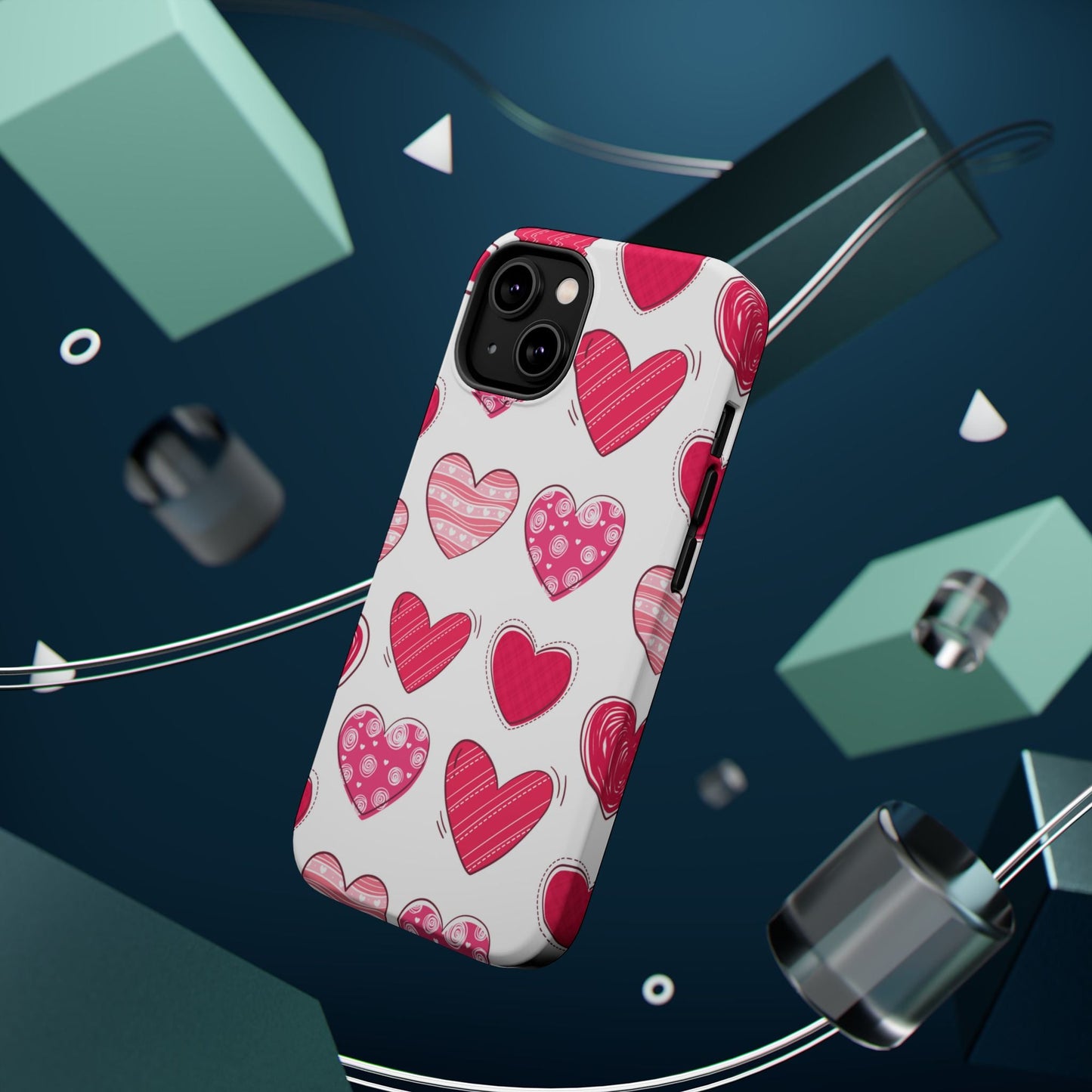 Playful Pink Hearts – MagSafe iPhone Case - BOGO Cases