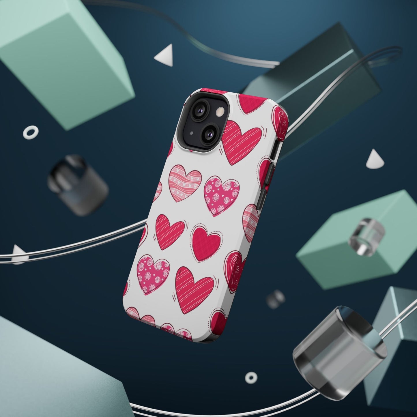 Playful Pink Hearts – MagSafe iPhone Case - BOGO Cases