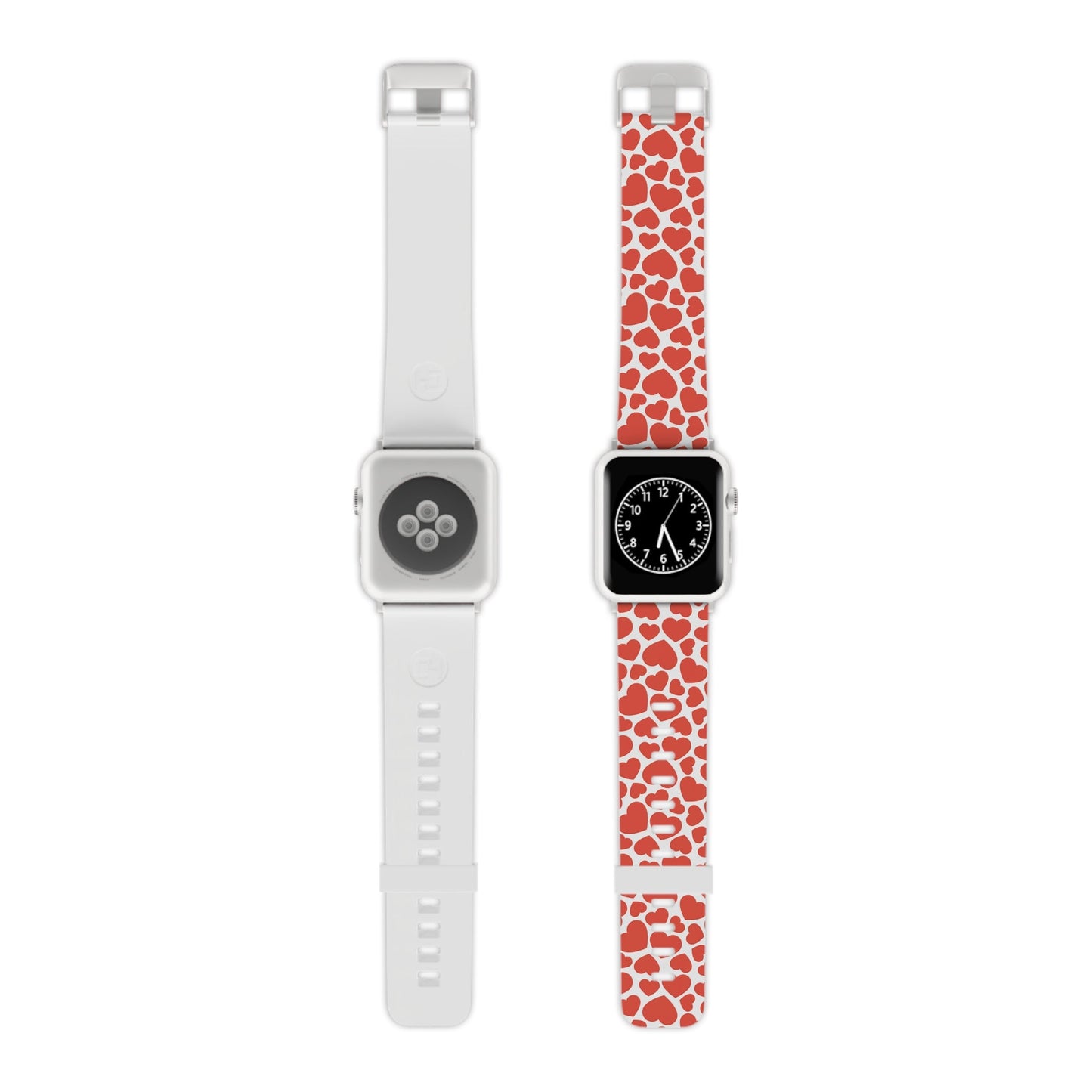 Playful White Hearts on Red Apple Watch Band - BOGO Cases