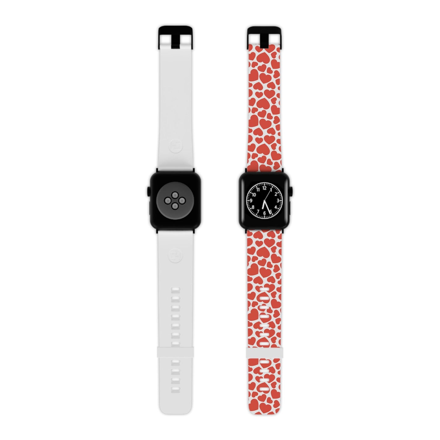 Playful White Hearts on Red Apple Watch Band - BOGO Cases
