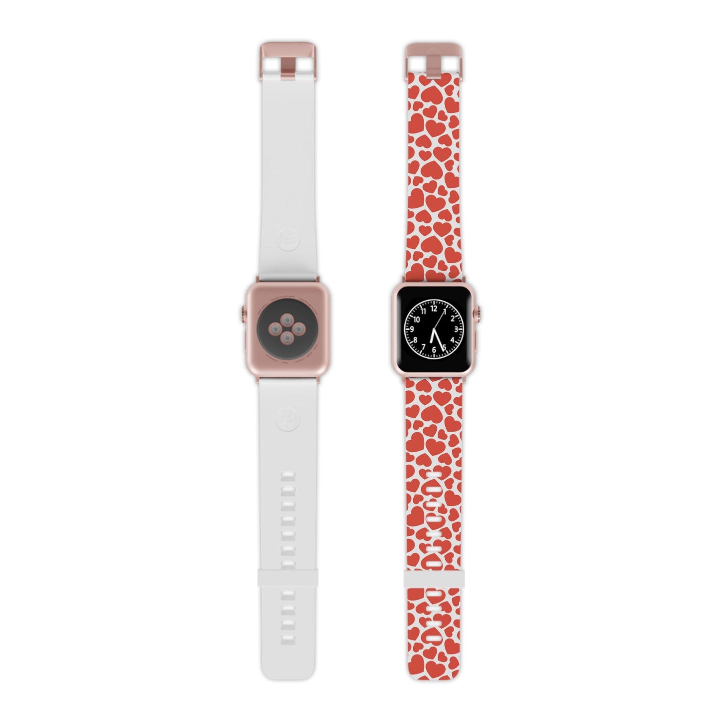 Playful White Hearts on Red Apple Watch Band - BOGO Cases