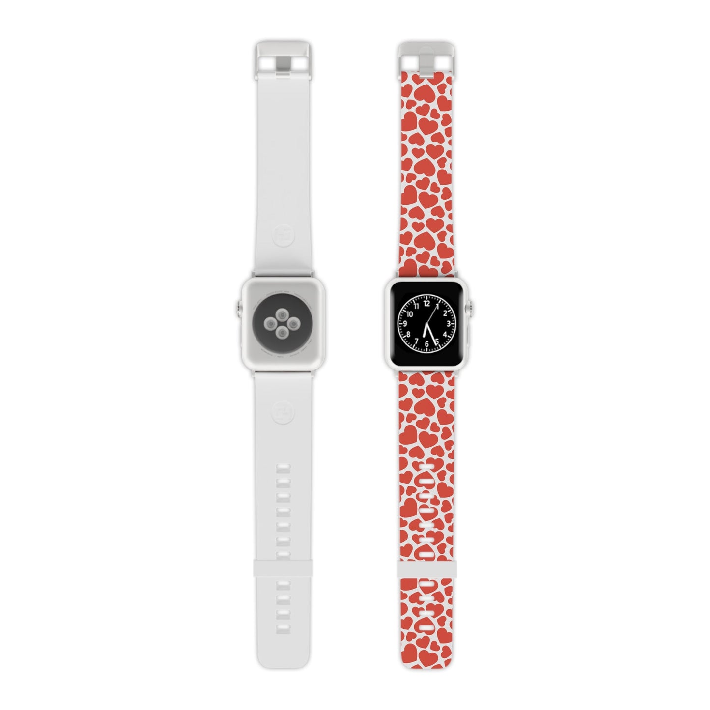 Playful White Hearts on Red Apple Watch Band - BOGO Cases