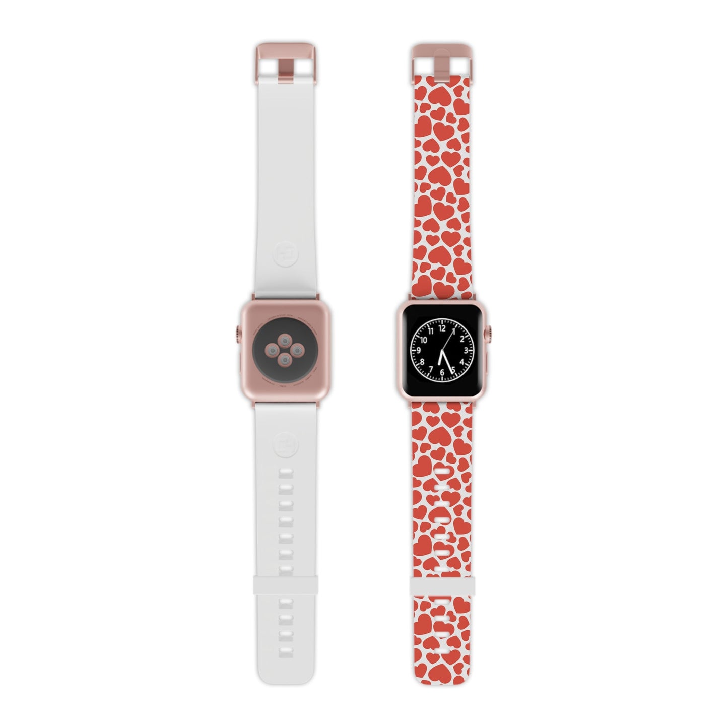 Playful White Hearts on Red Apple Watch Band - BOGO Cases