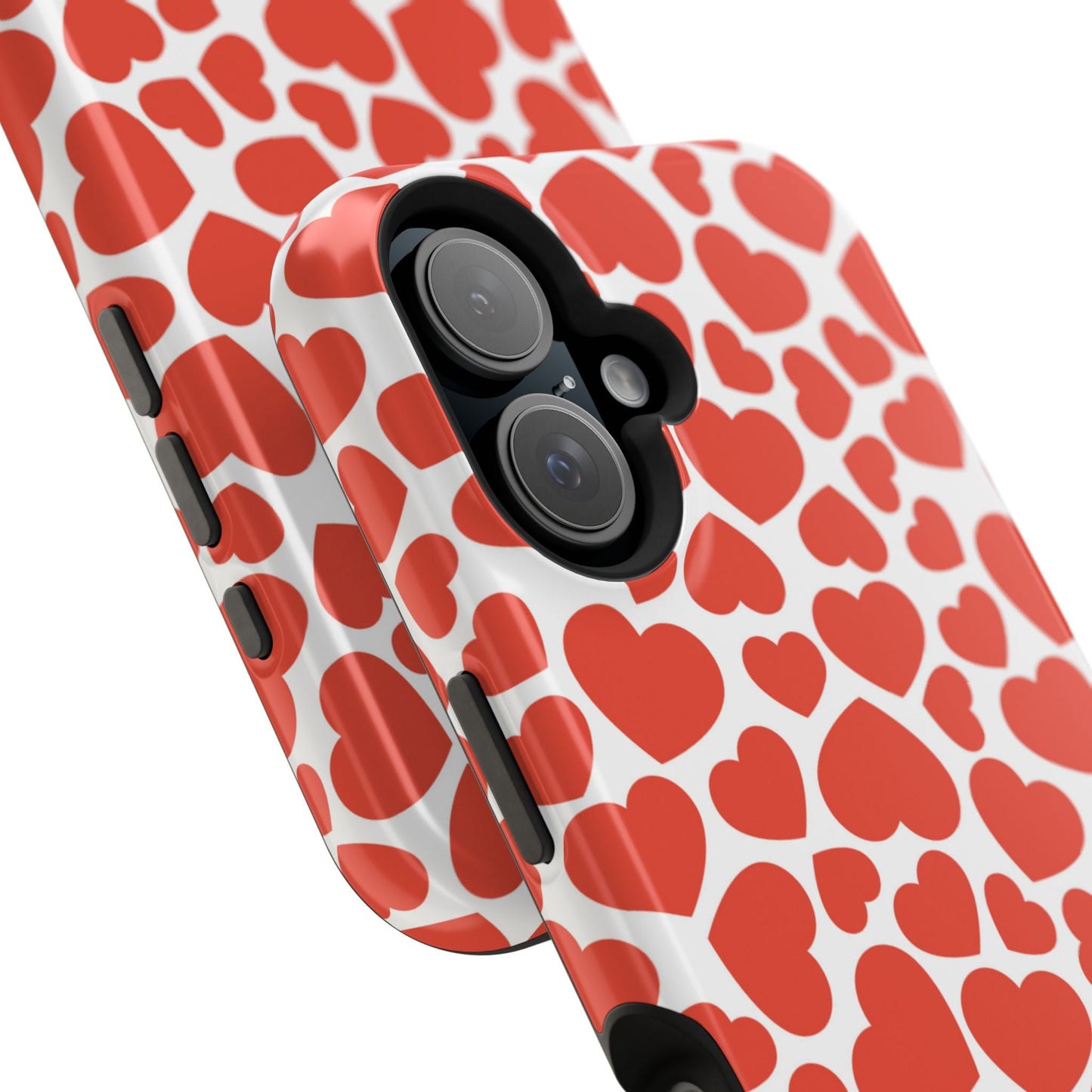 Playful White Hearts on Red MagSafe Case - BOGO Cases