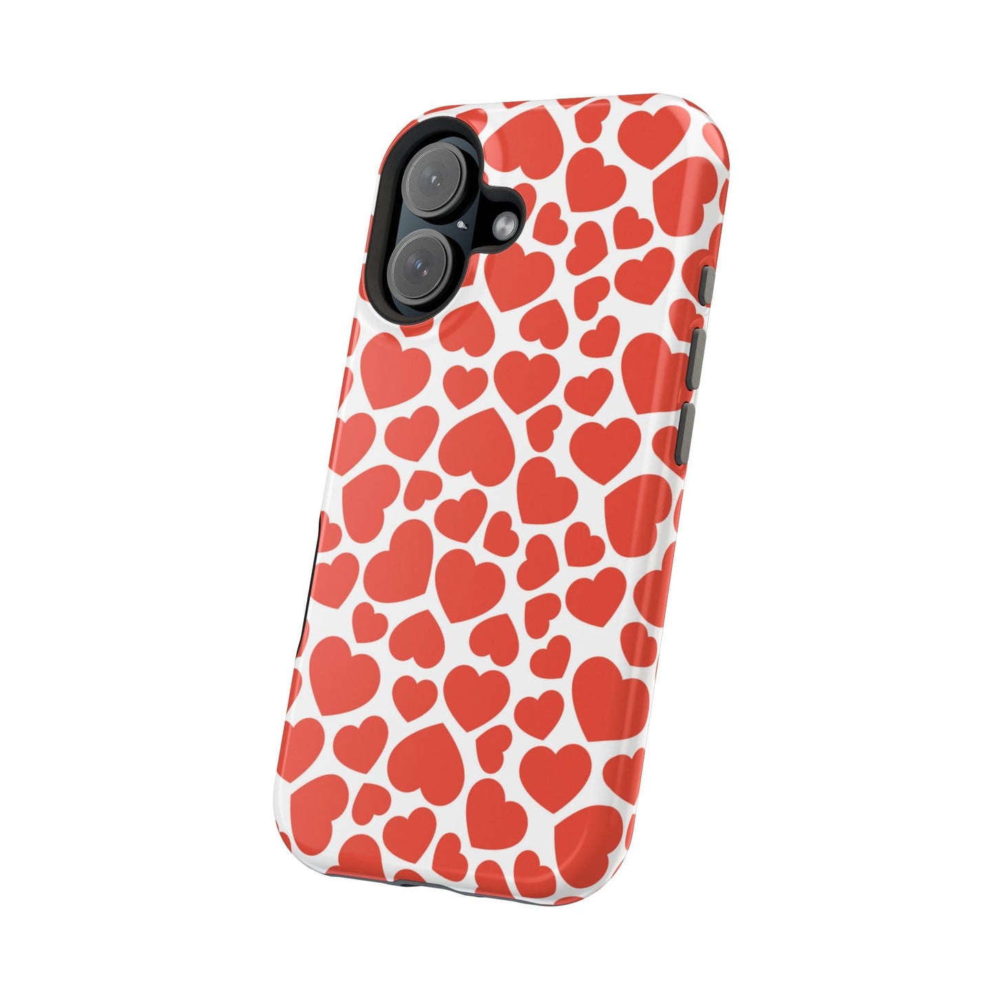 Playful White Hearts on Red MagSafe Case - BOGO Cases
