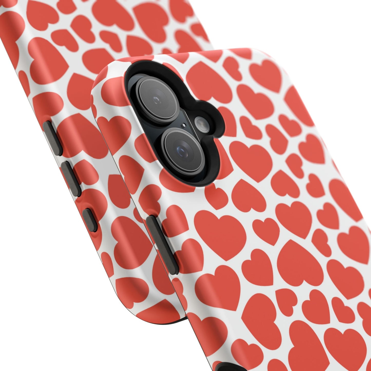 Playful White Hearts on Red MagSafe Case - BOGO Cases