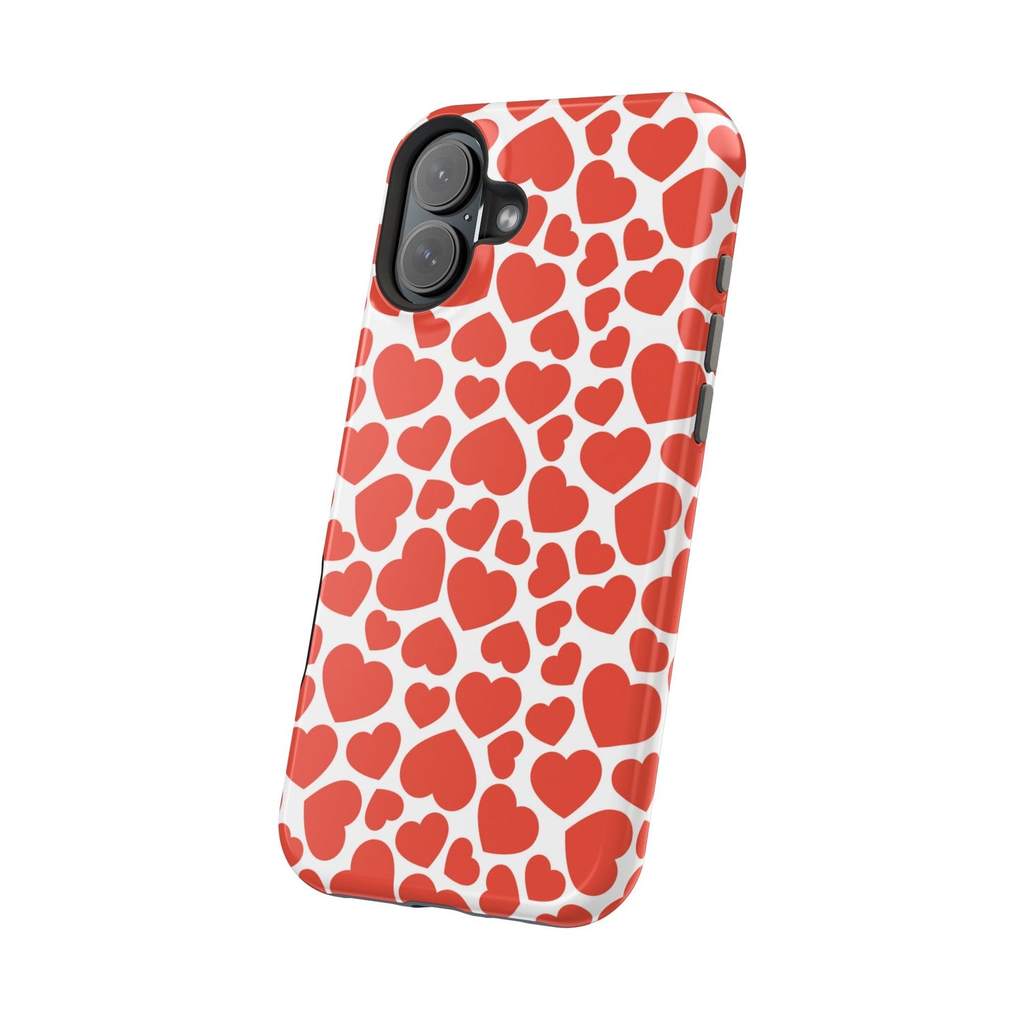Playful White Hearts on Red MagSafe Case - BOGO Cases