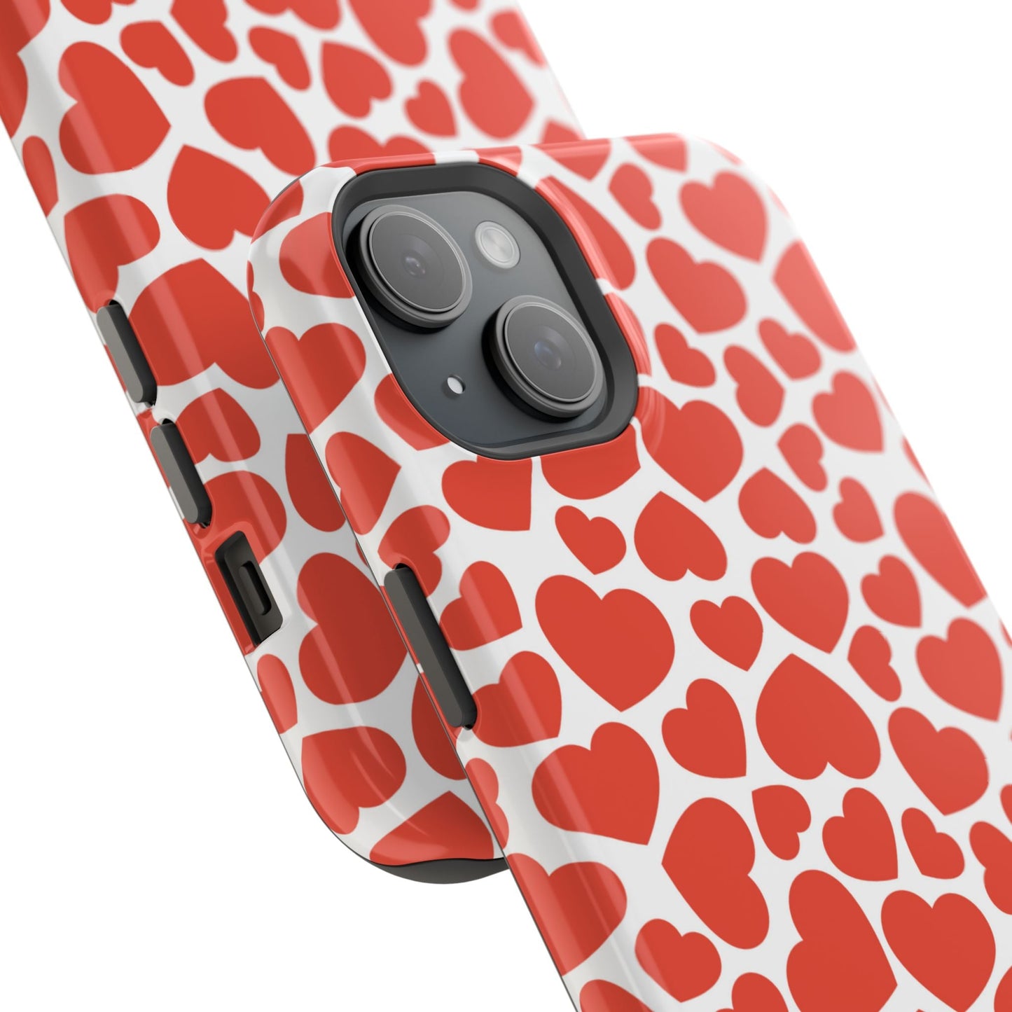 Playful White Hearts on Red MagSafe Case - BOGO Cases