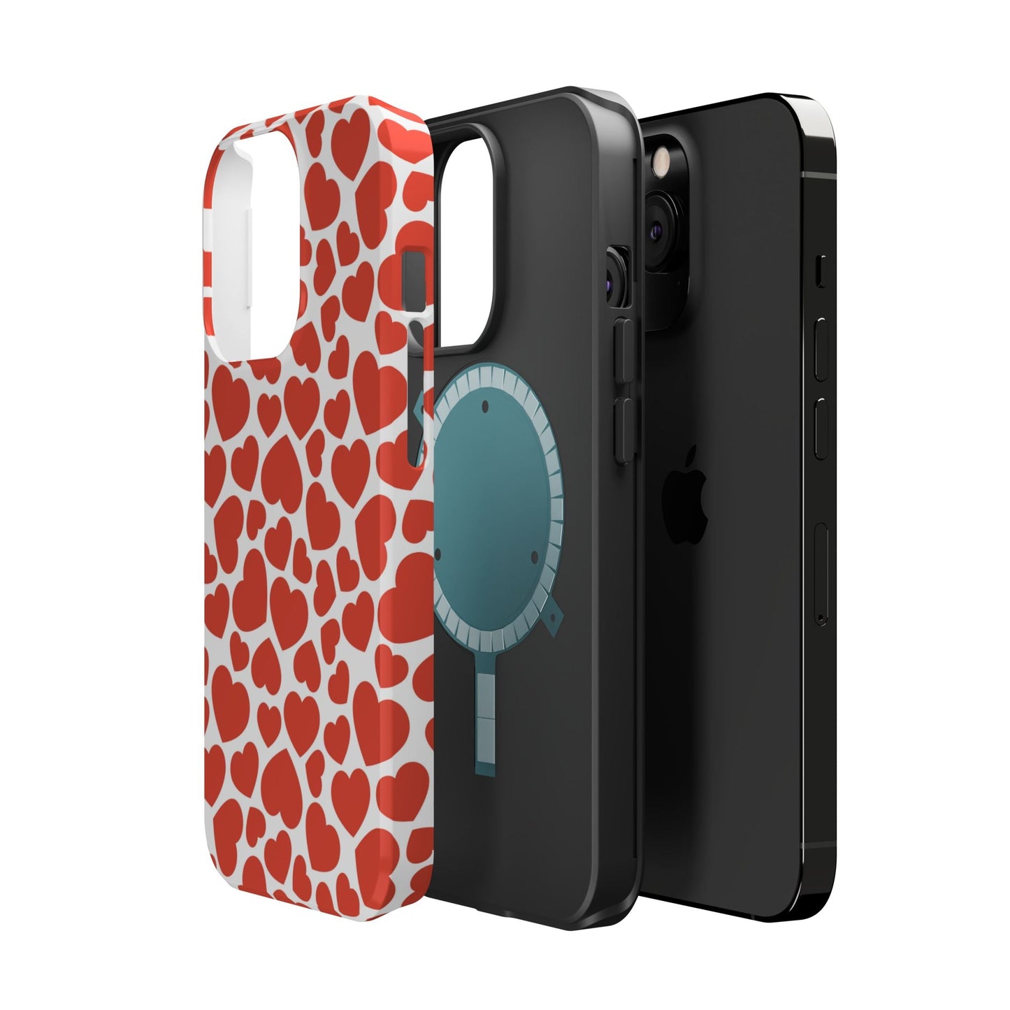 Playful White Hearts on Red MagSafe Case - BOGO Cases
