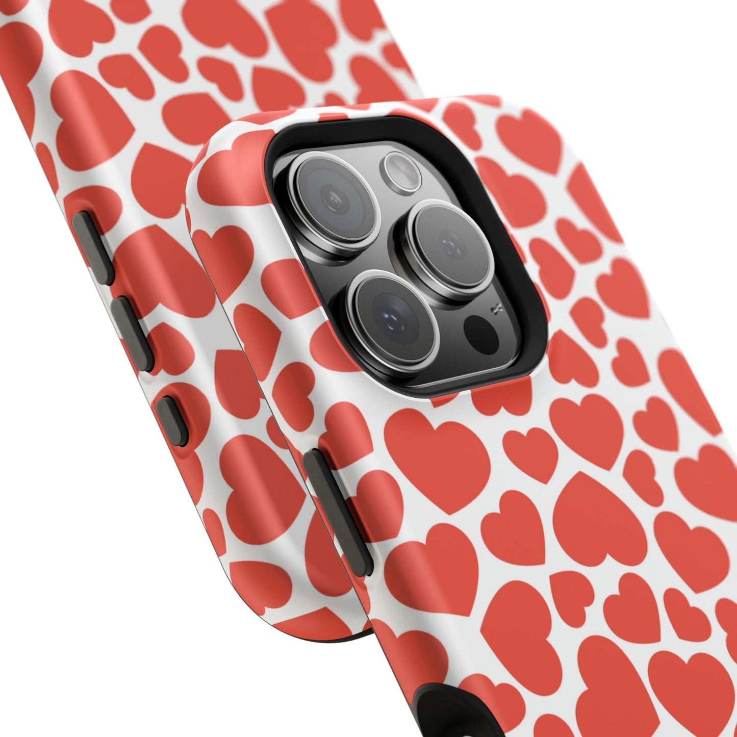 Playful White Hearts on Red MagSafe Case - BOGO Cases