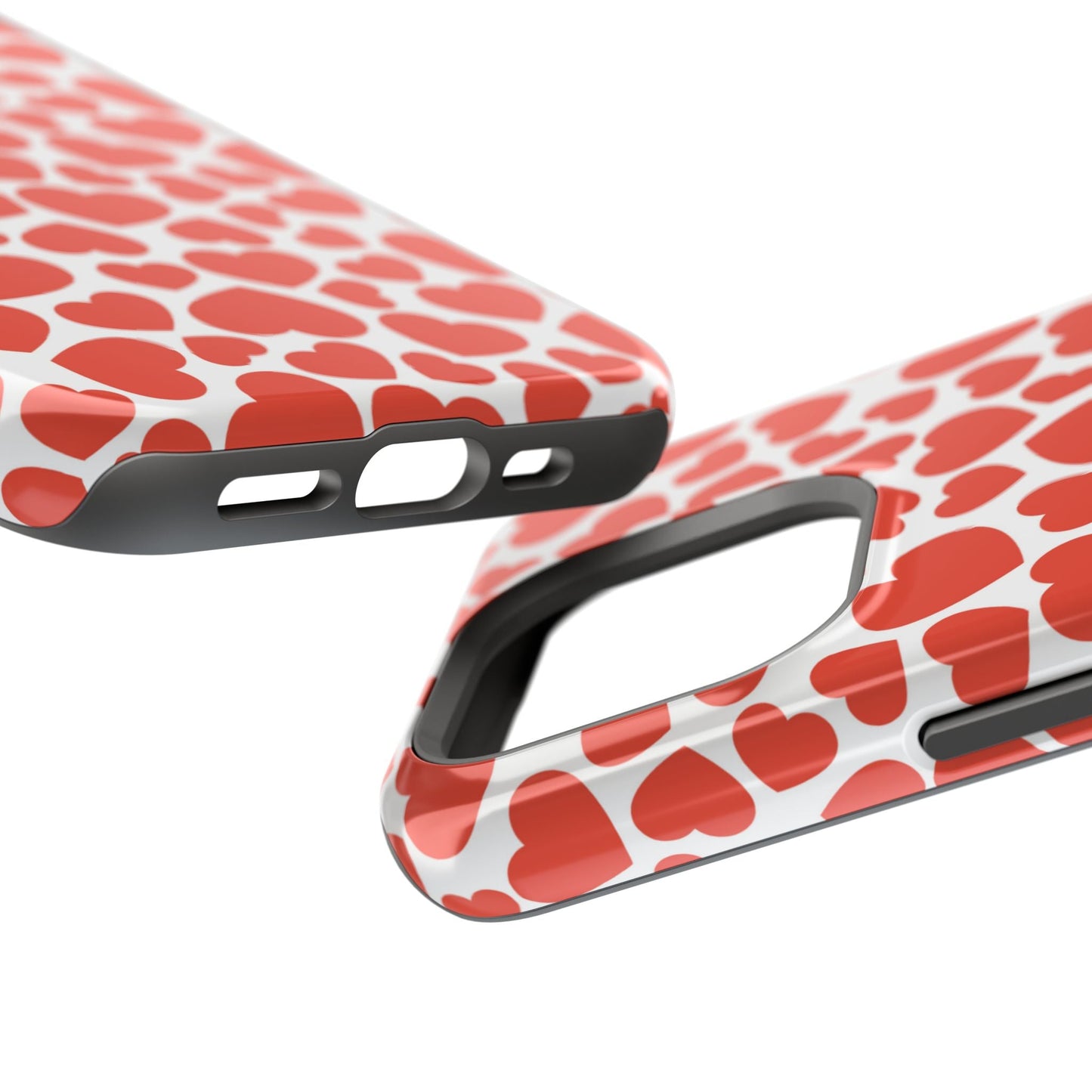 Playful White Hearts on Red MagSafe Case - BOGO Cases