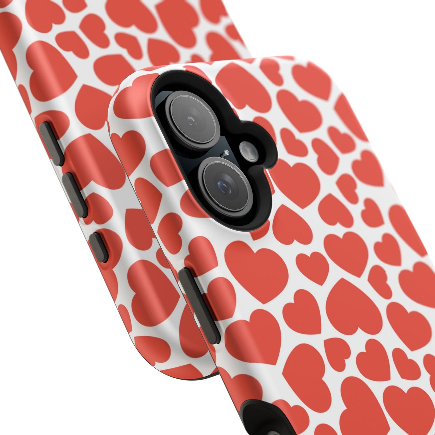 Playful White Hearts on Red MagSafe Case - BOGO Cases