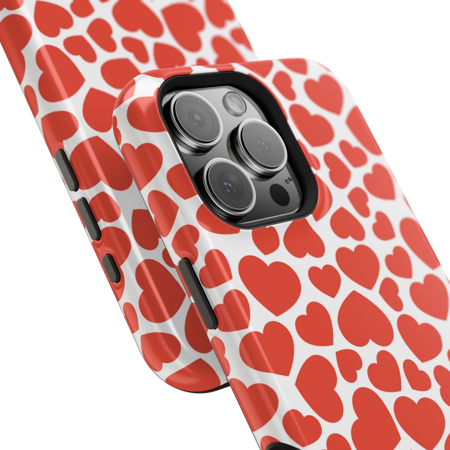 Playful White Hearts on Red MagSafe Case - BOGO Cases