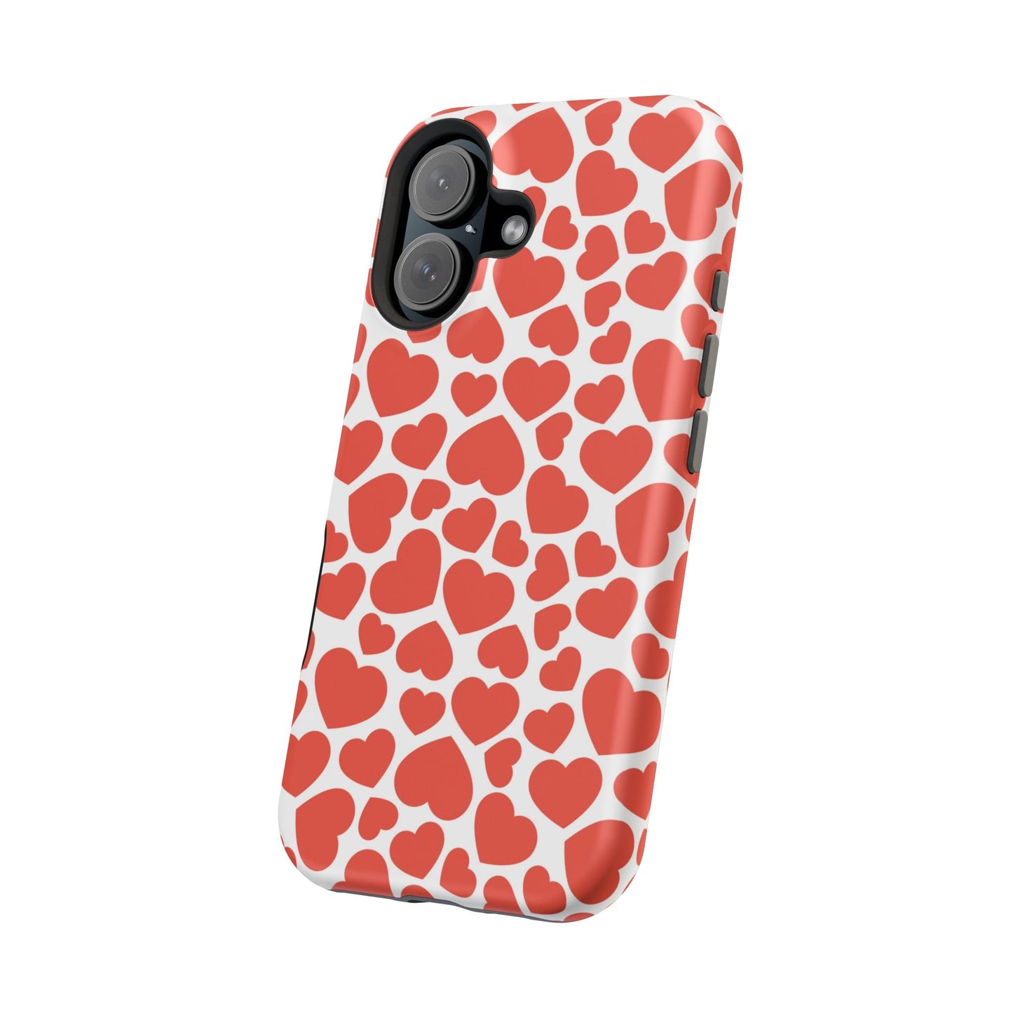 Playful White Hearts on Red MagSafe Case - BOGO Cases