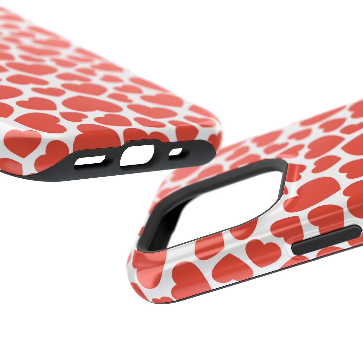 Playful White Hearts on Red MagSafe Case - BOGO Cases