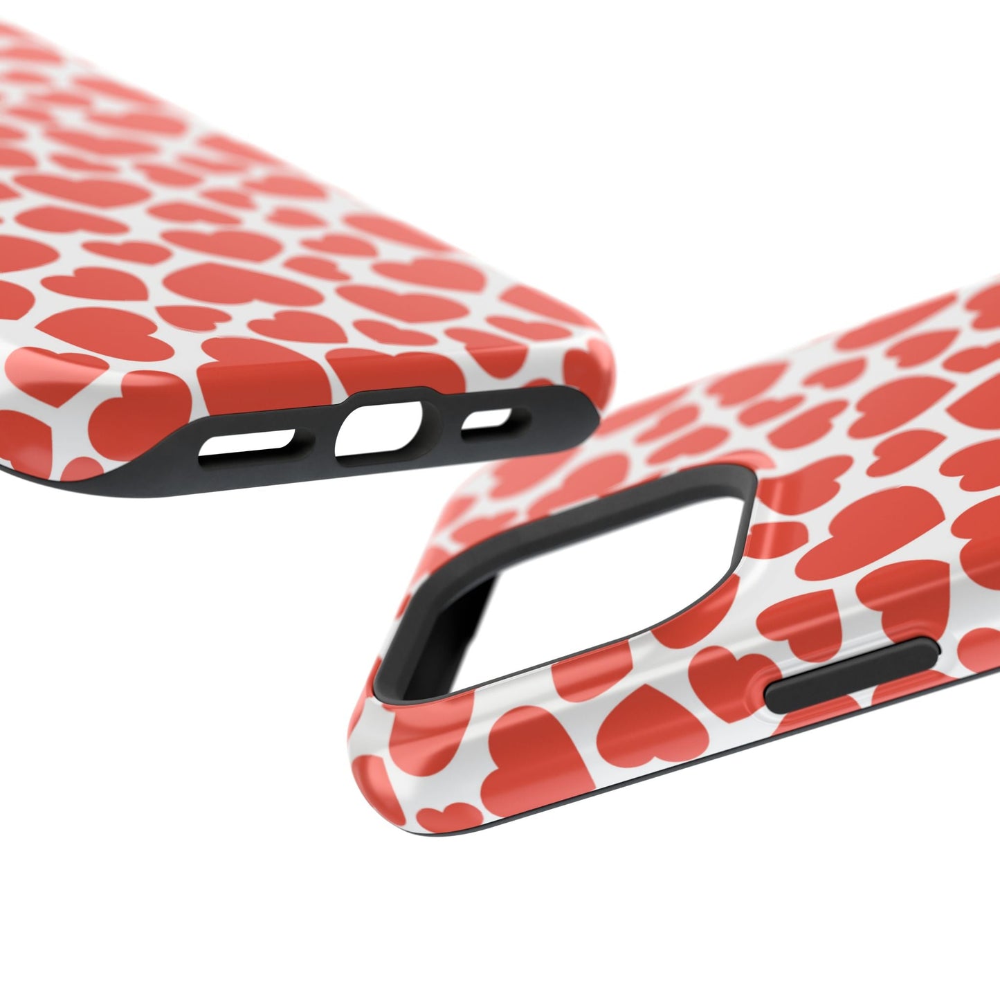 Playful White Hearts on Red MagSafe Case - BOGO Cases
