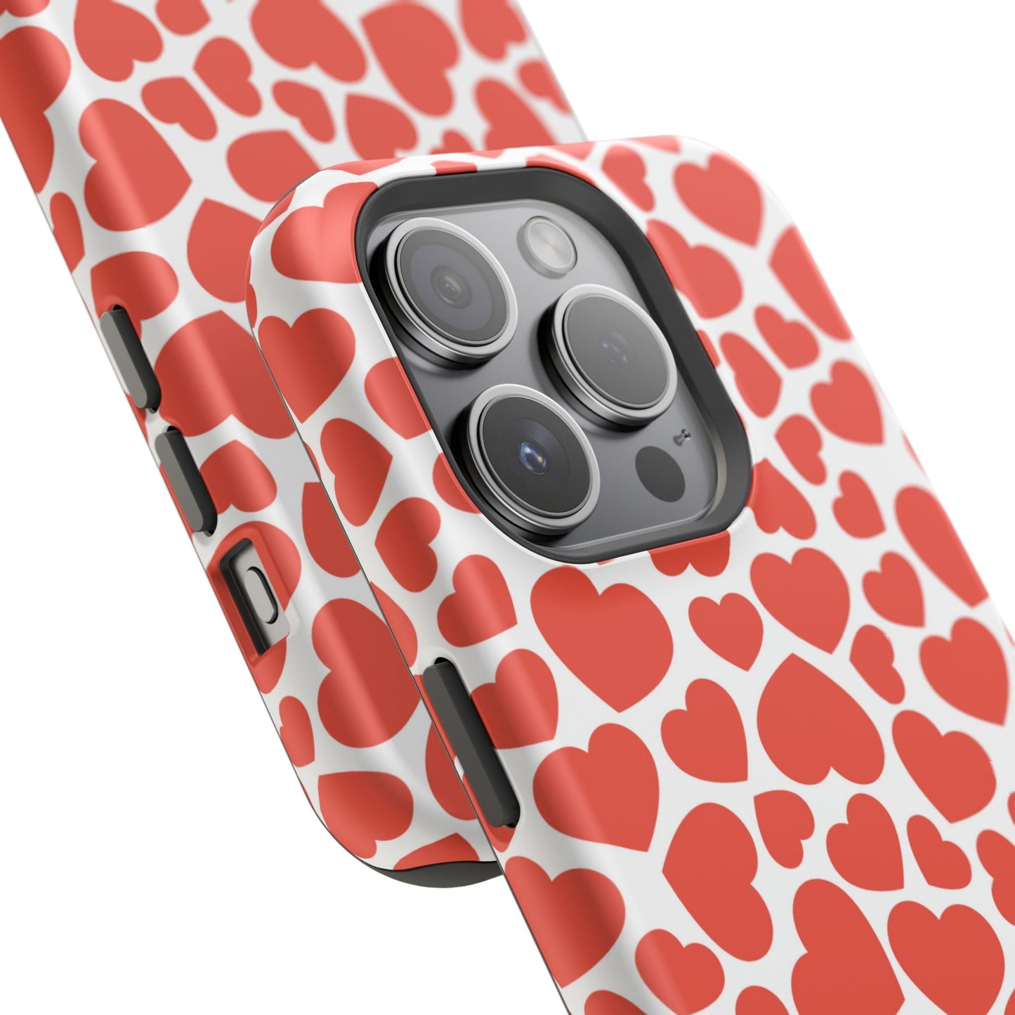 Playful White Hearts on Red MagSafe Case - BOGO Cases