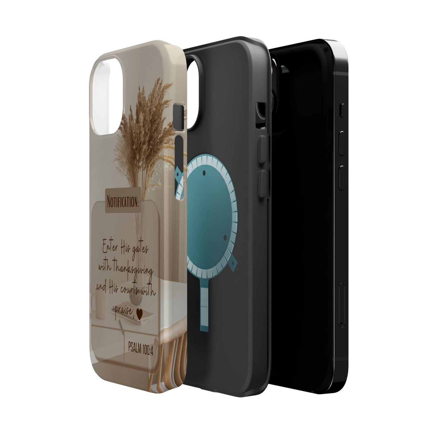 Psalm 100:4 Neutral Aesthetic - MagSafe iPhone Case - BOGO Cases