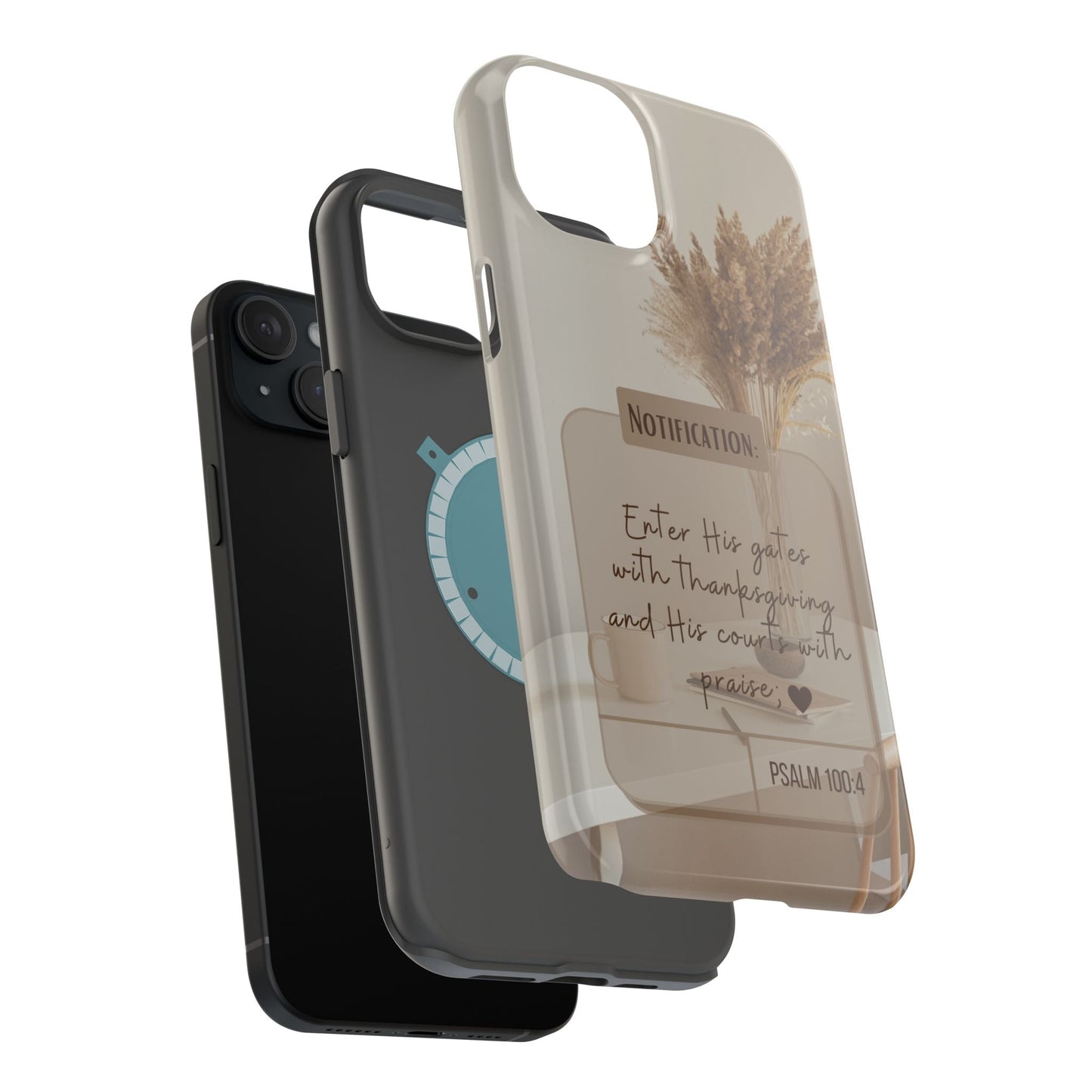 Psalm 100:4 Neutral Aesthetic - MagSafe iPhone Case - BOGO Cases